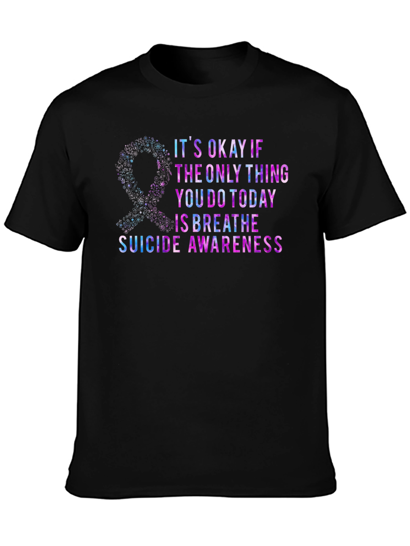 Suicide Awareness T-Shirt - Its Okay to Breathe