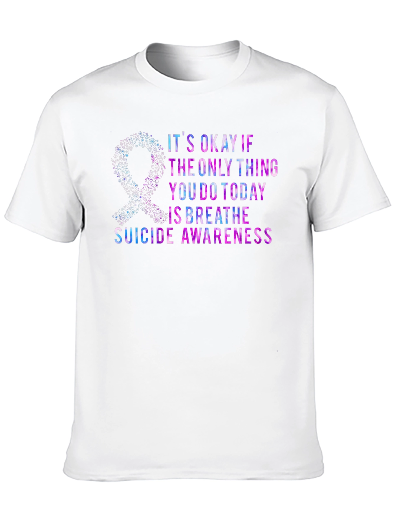 Suicide Awareness T-Shirt - Its Okay to Breathe