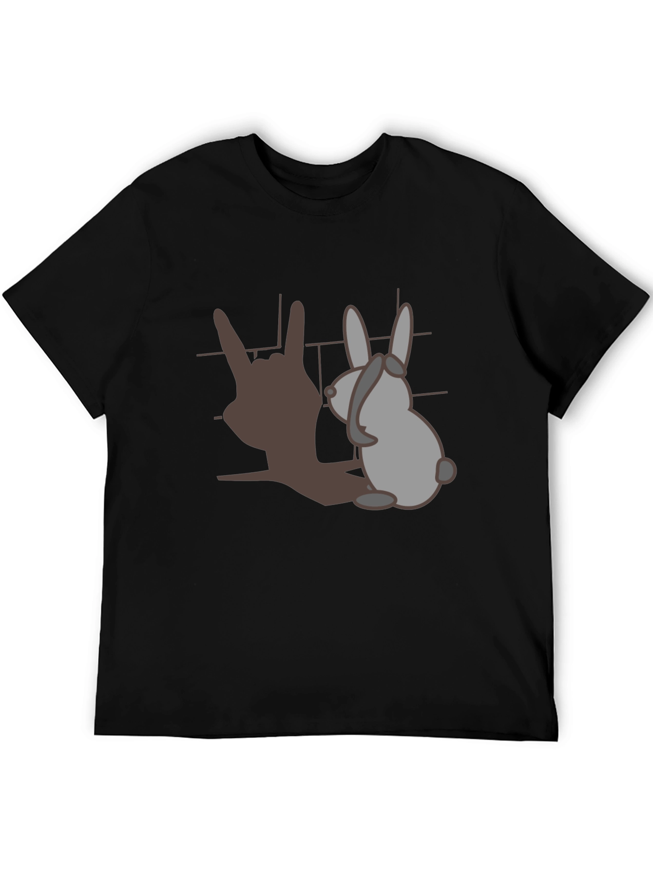 Rock On Bunny Graphic T-Shirt - Black