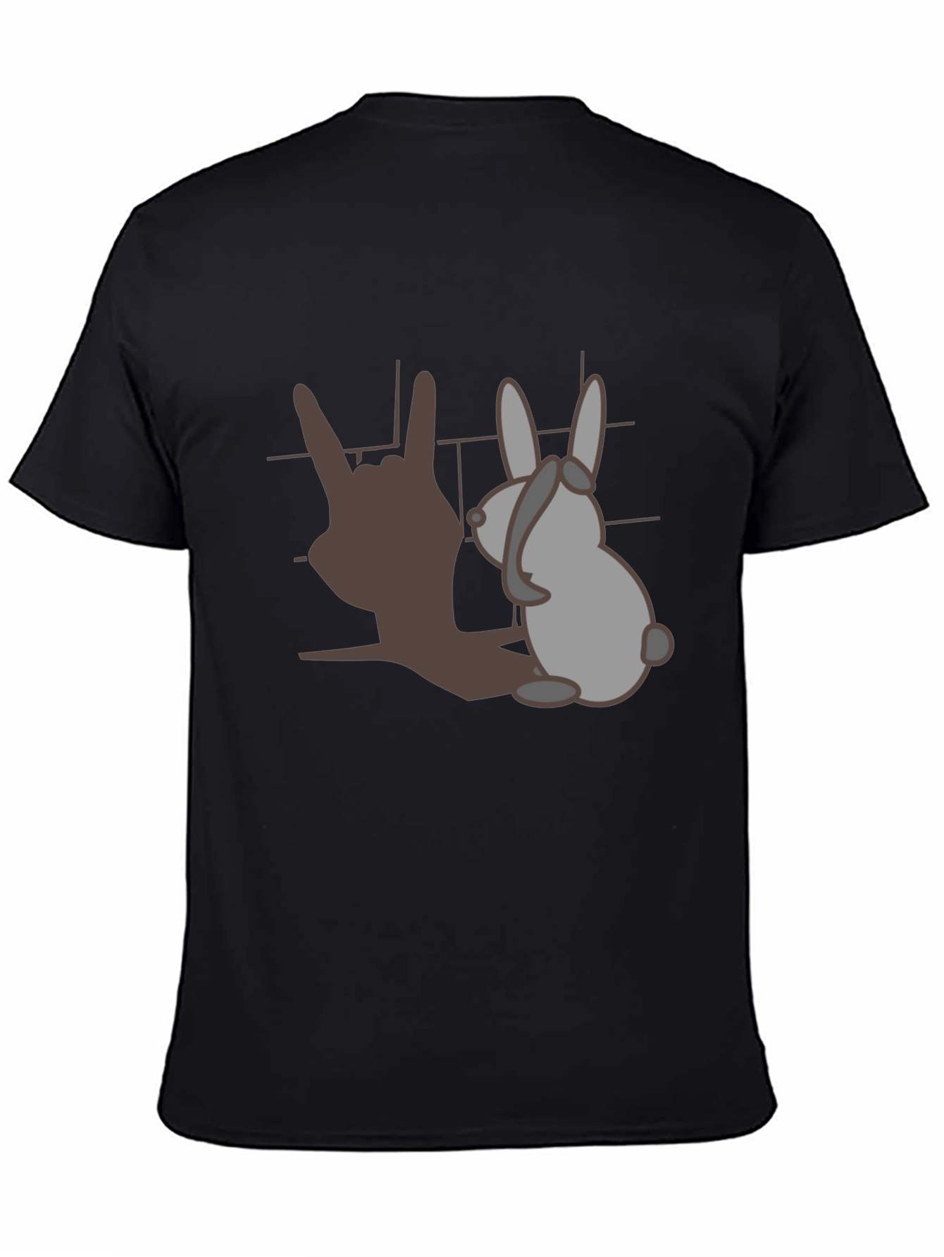 Rock On Bunny Graphic T-Shirt - Black