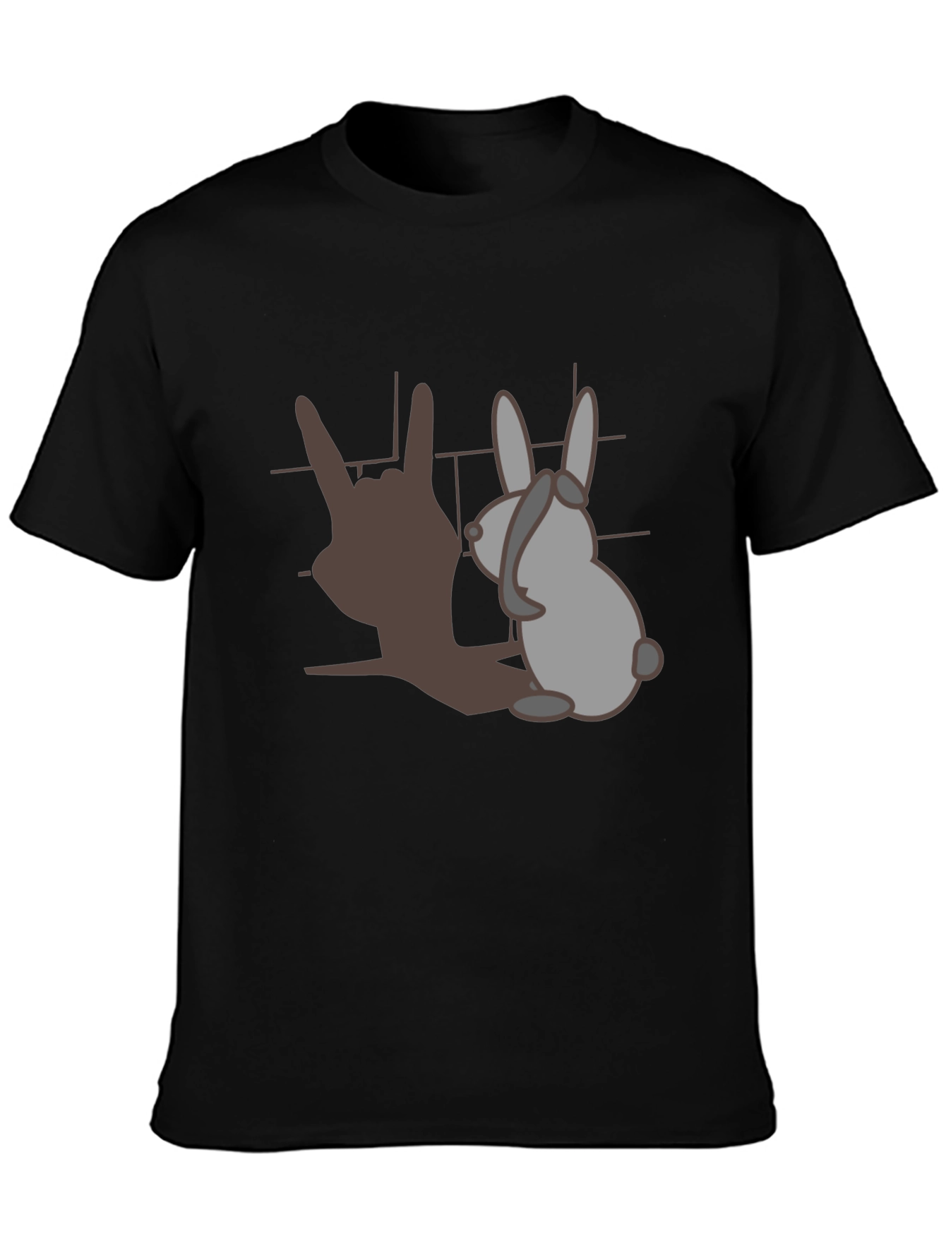 Rock On Bunny Graphic T-Shirt - Black