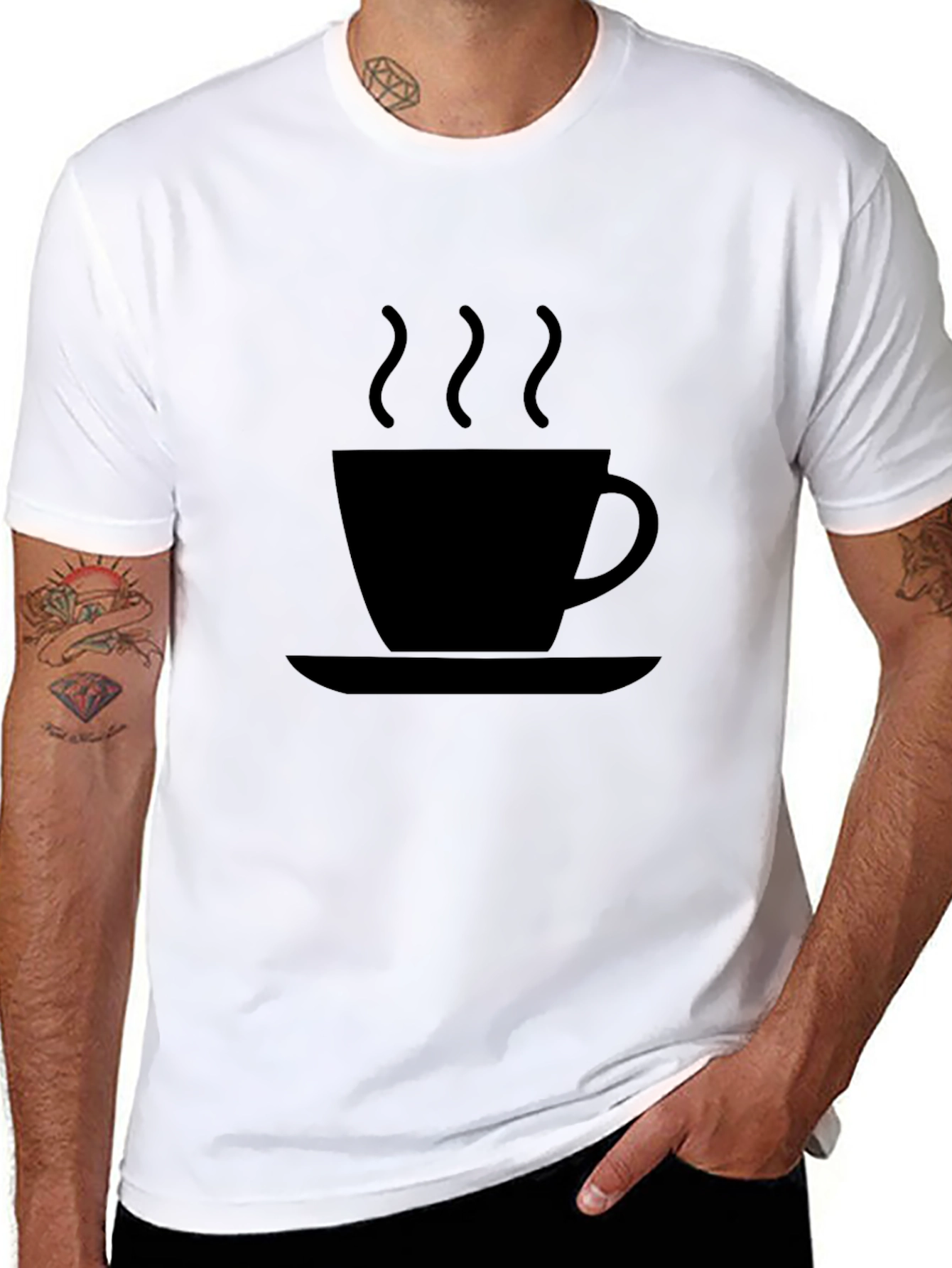 Coffee Cup Graphic Black T-Shirt - Stylish Casual Wear