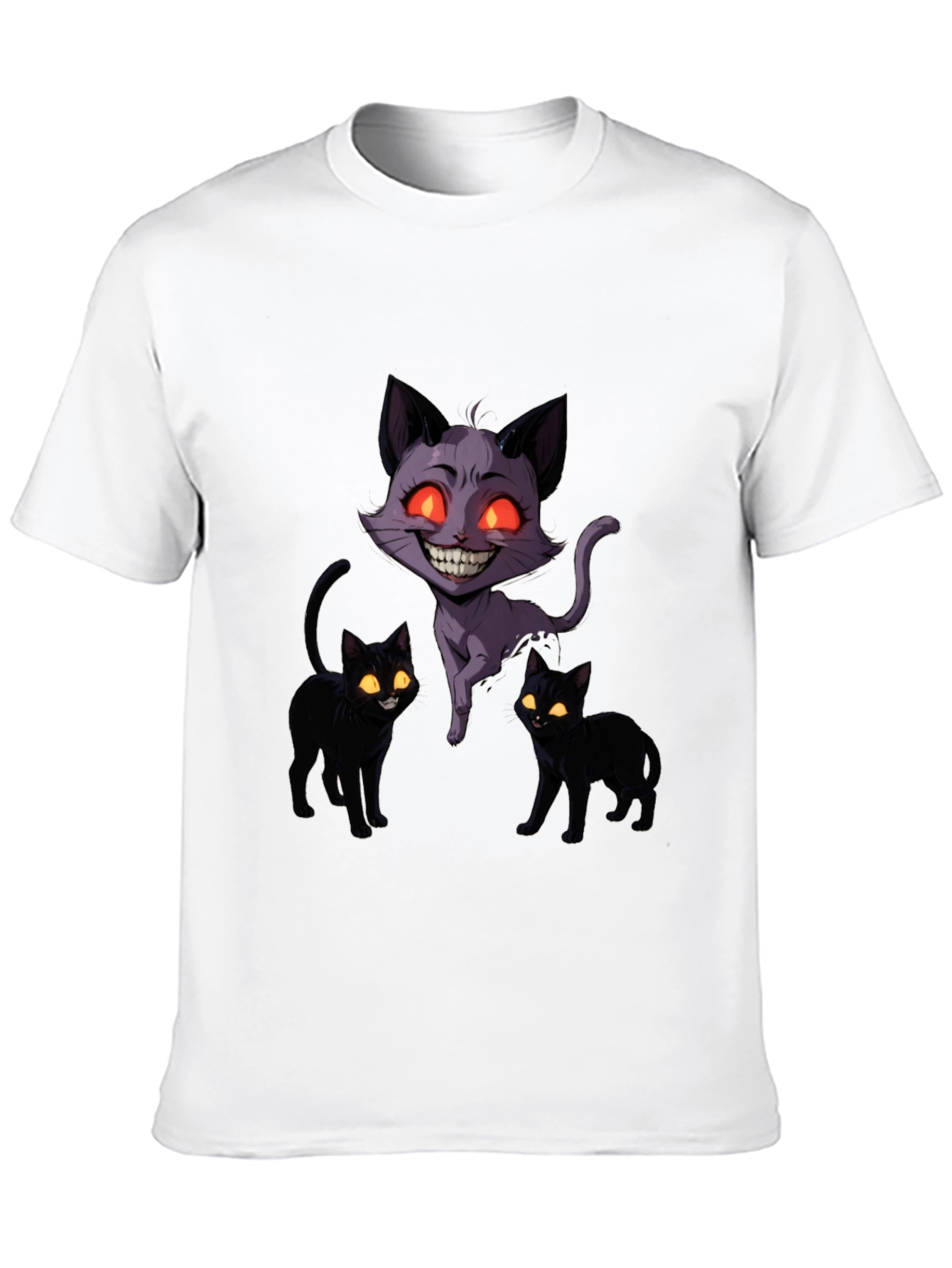 Creepy Cat Graphic Tee - Dark Humor Apparel
