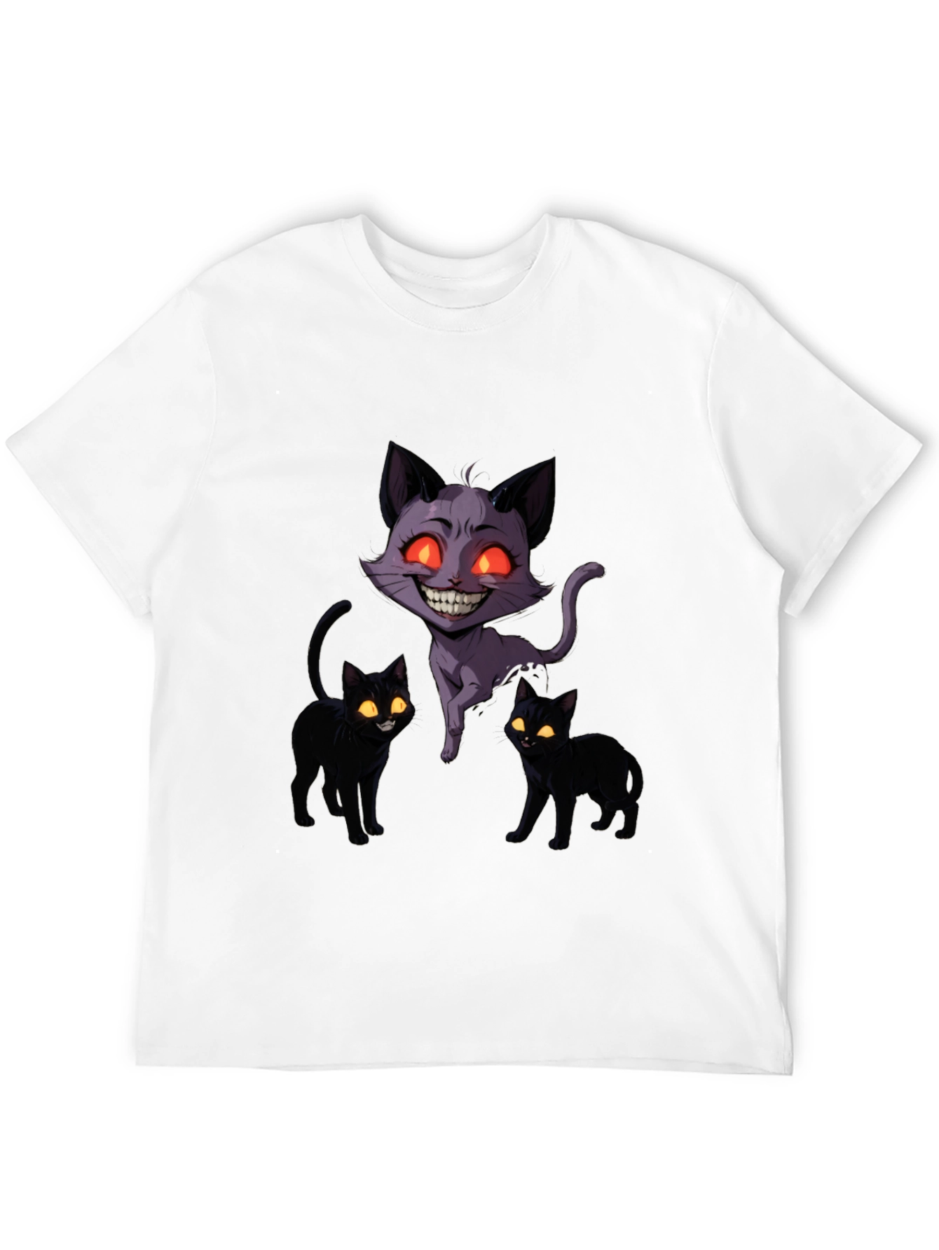 Creepy Cat Graphic Tee - Dark Humor Apparel