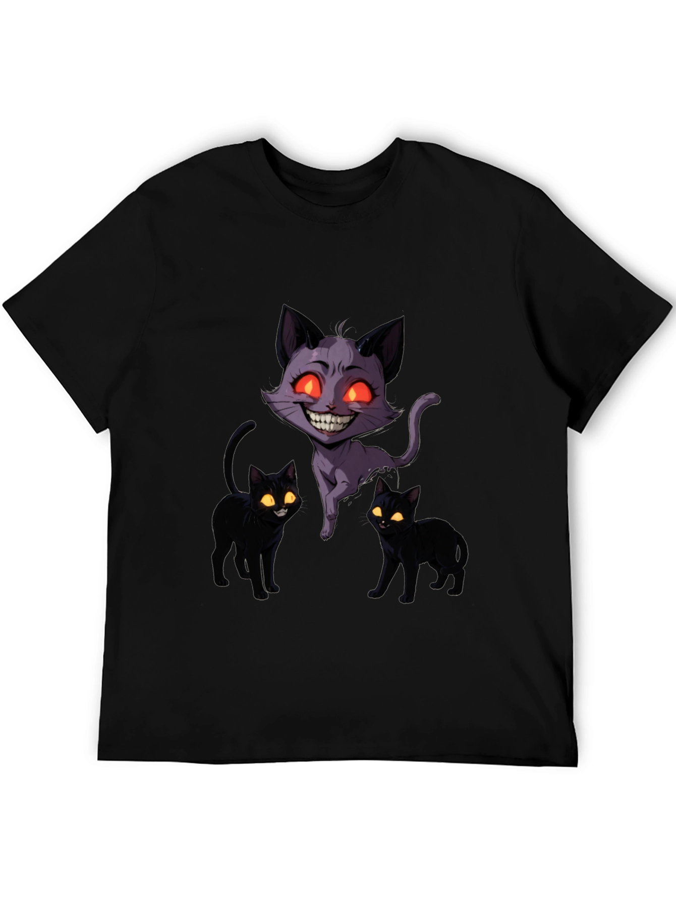 Creepy Cat Graphic Tee - Dark Humor Apparel