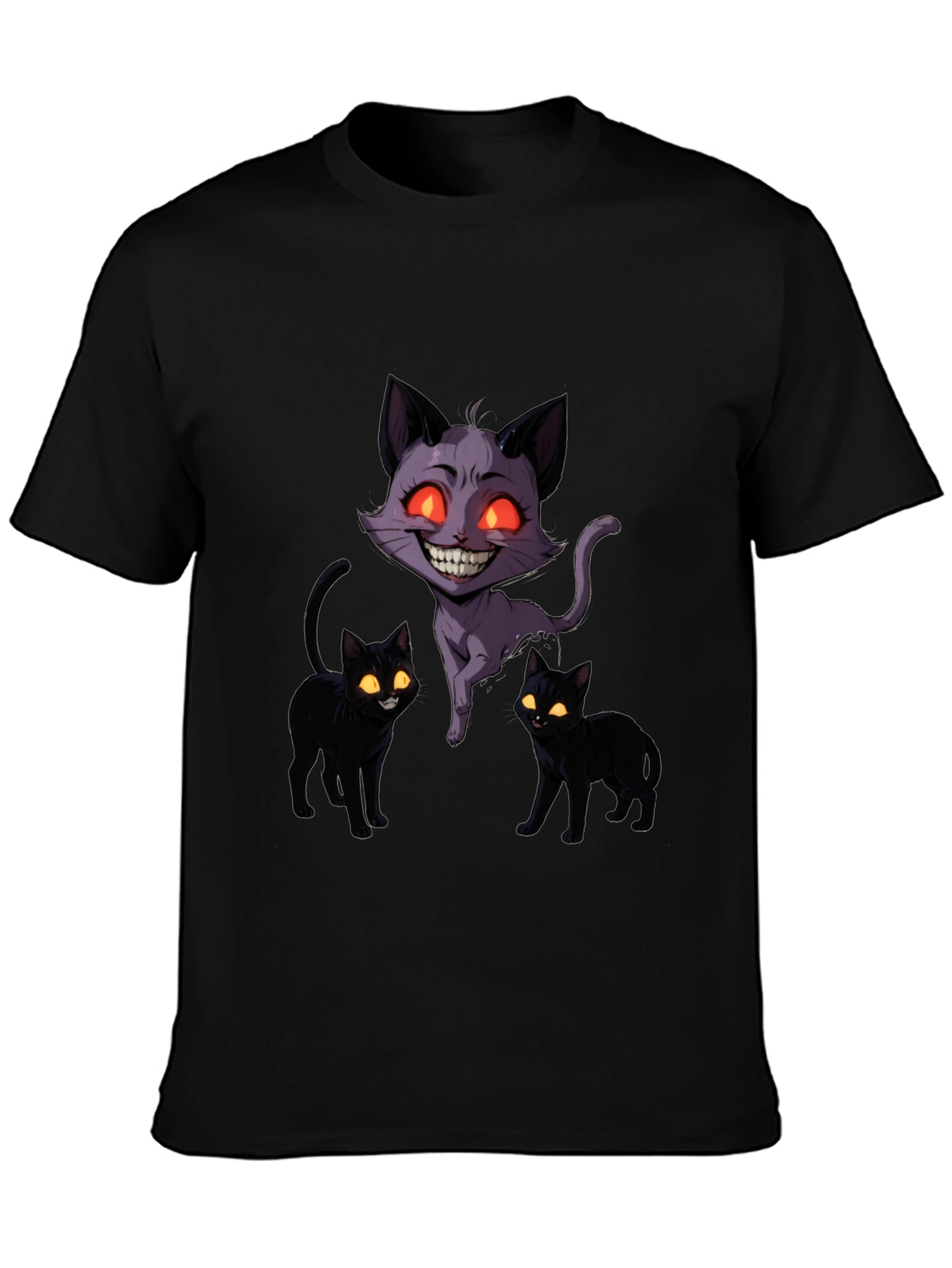 Creepy Cat Graphic Tee - Dark Humor Apparel