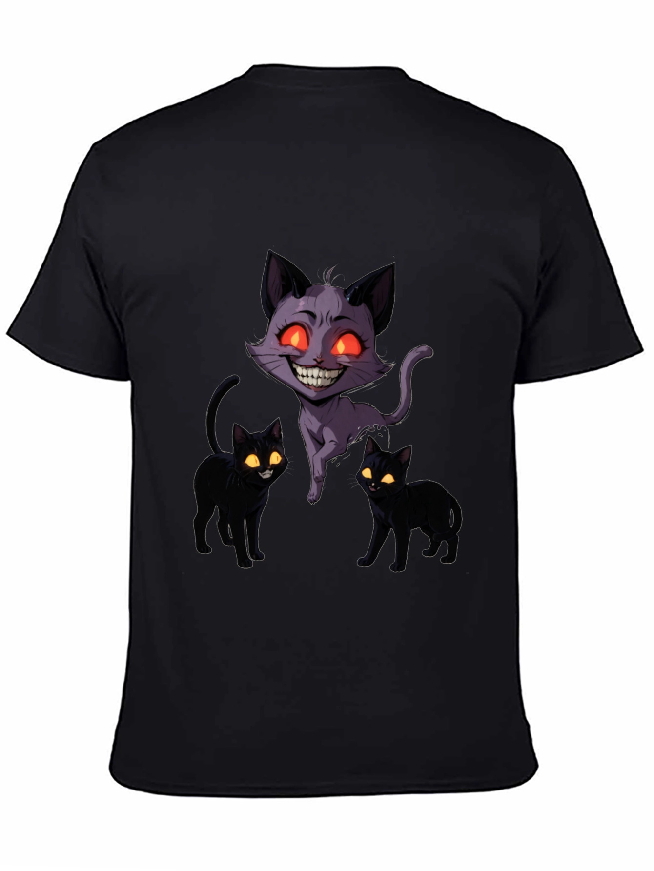 Creepy Cat Graphic Tee - Dark Humor Apparel