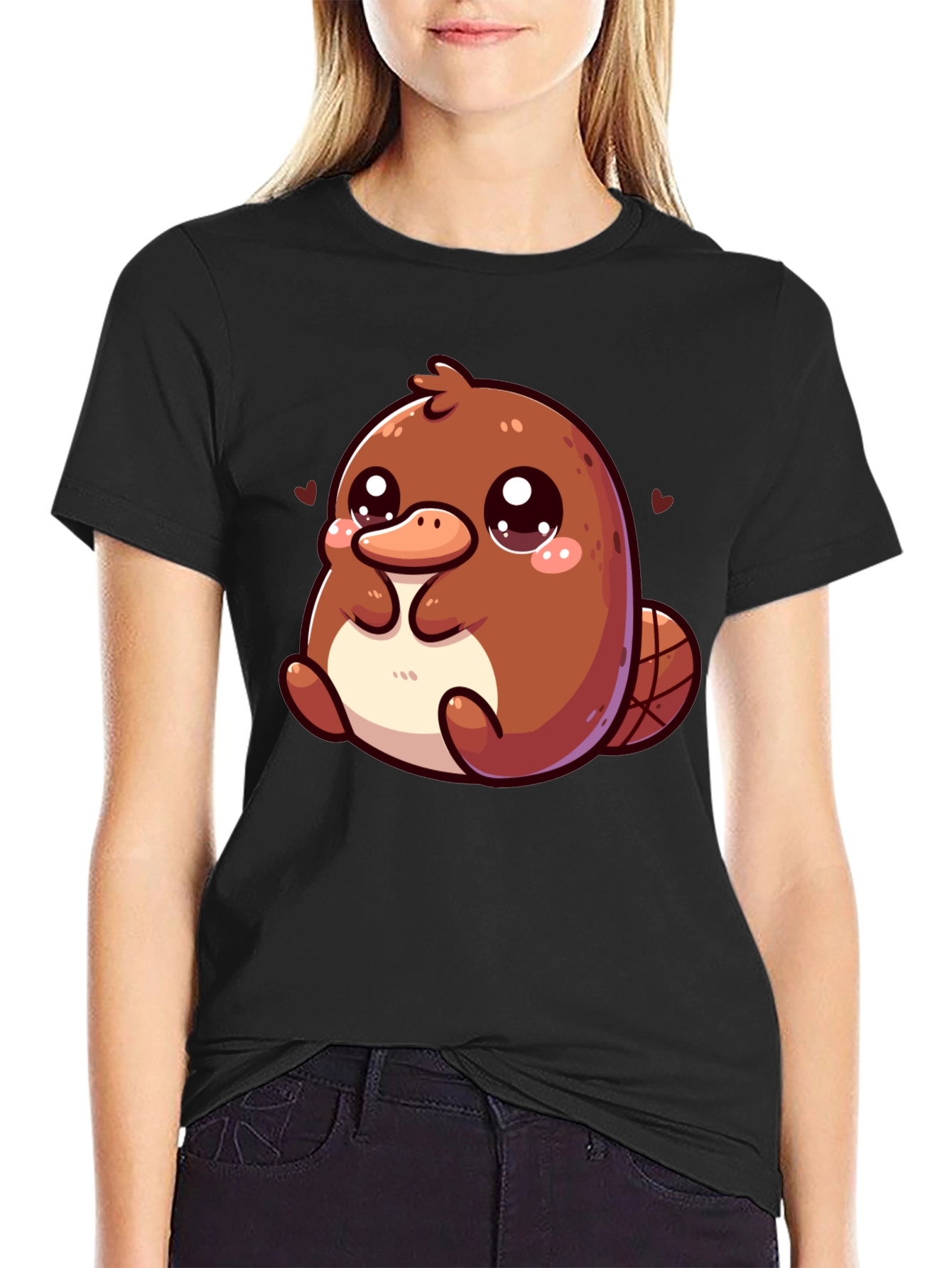 Cute Cartoon Platypus Graphic T-Shirt
