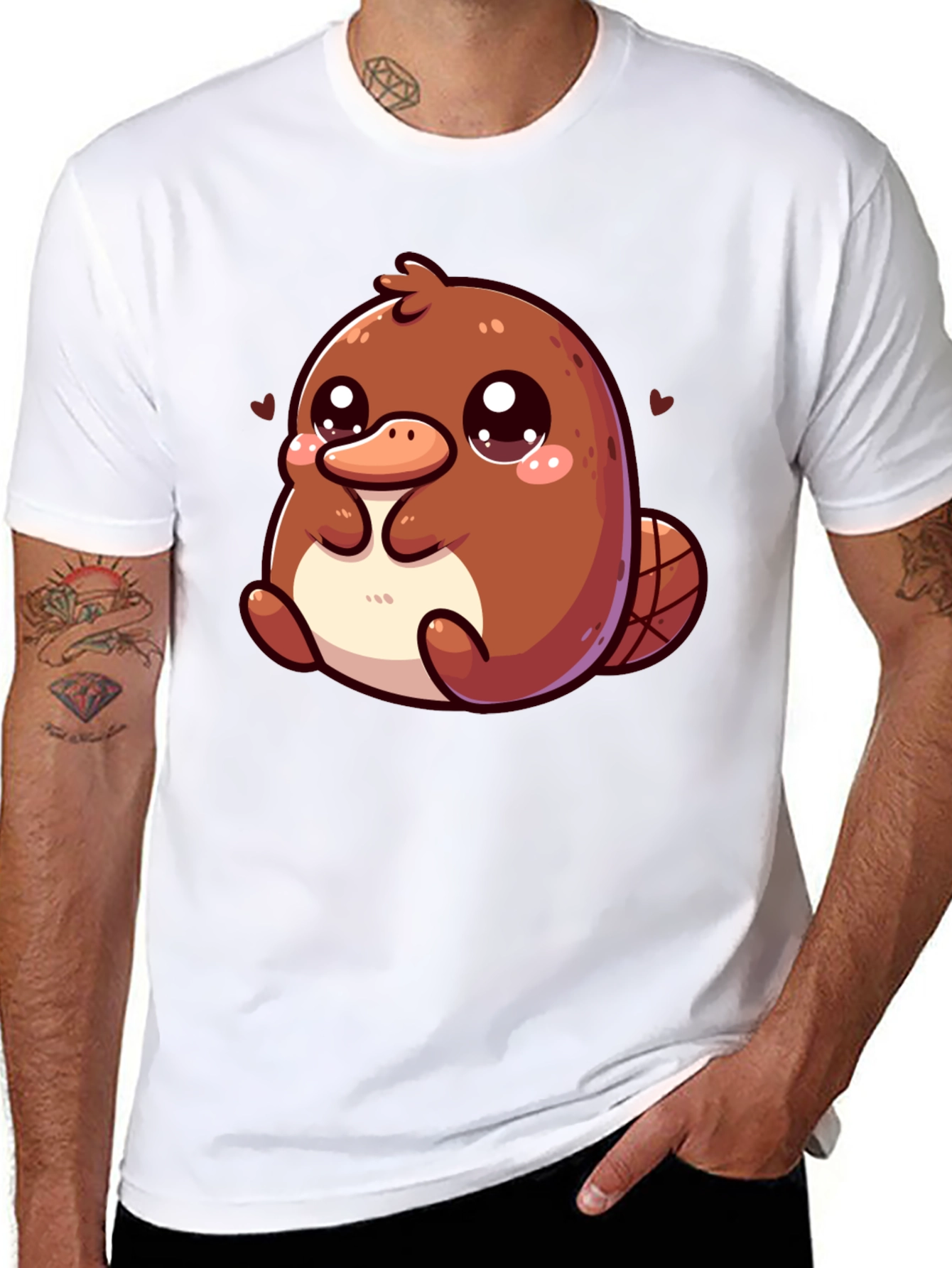 Cute Cartoon Platypus Graphic T-Shirt