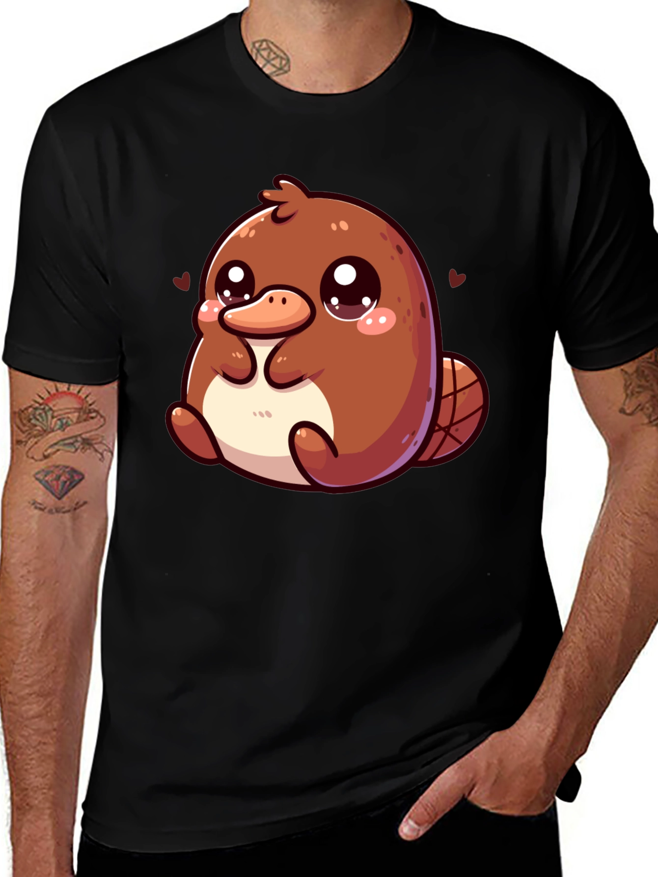 Cute Cartoon Platypus Graphic T-Shirt