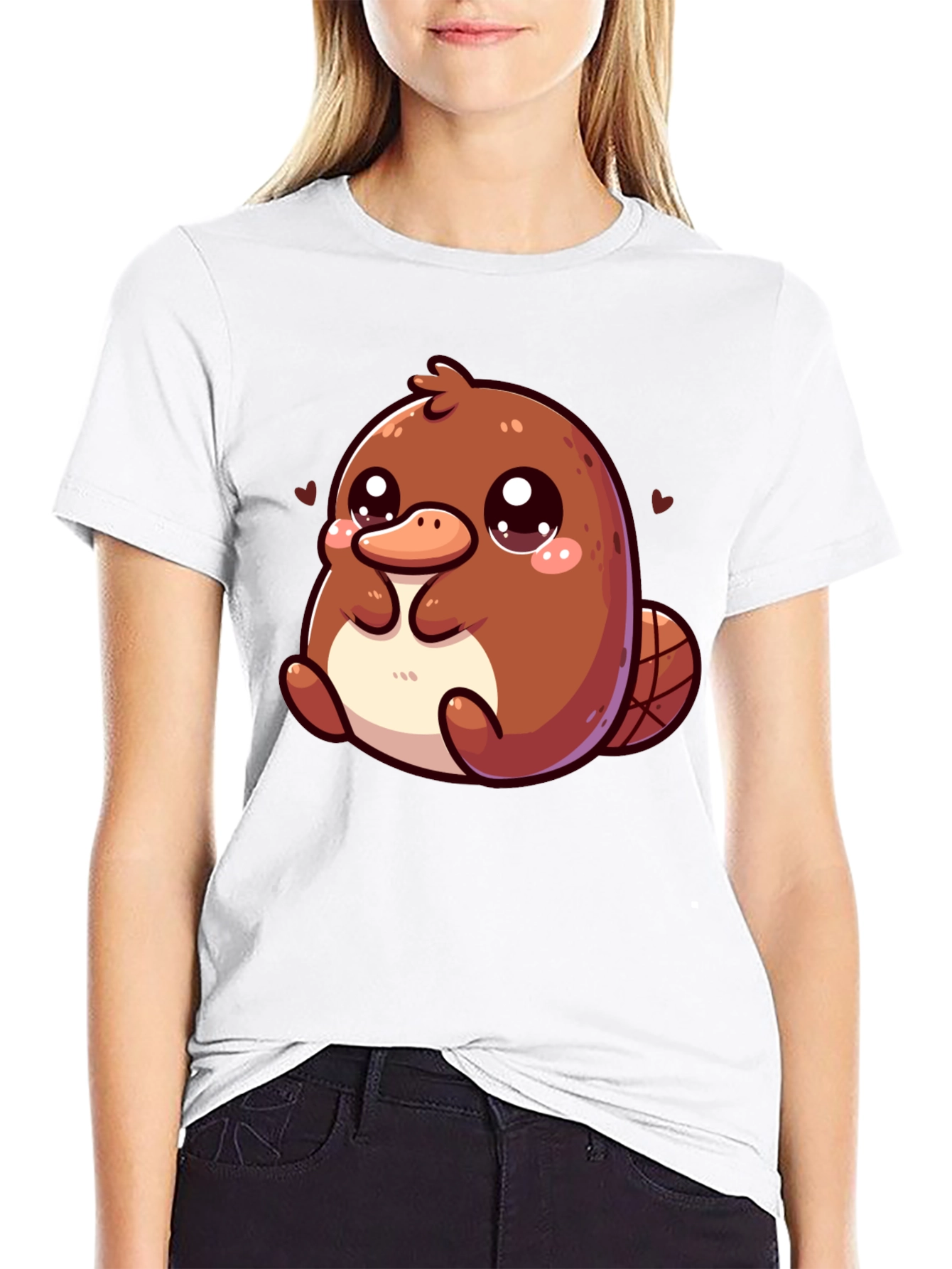 Cute Cartoon Platypus Graphic T-Shirt