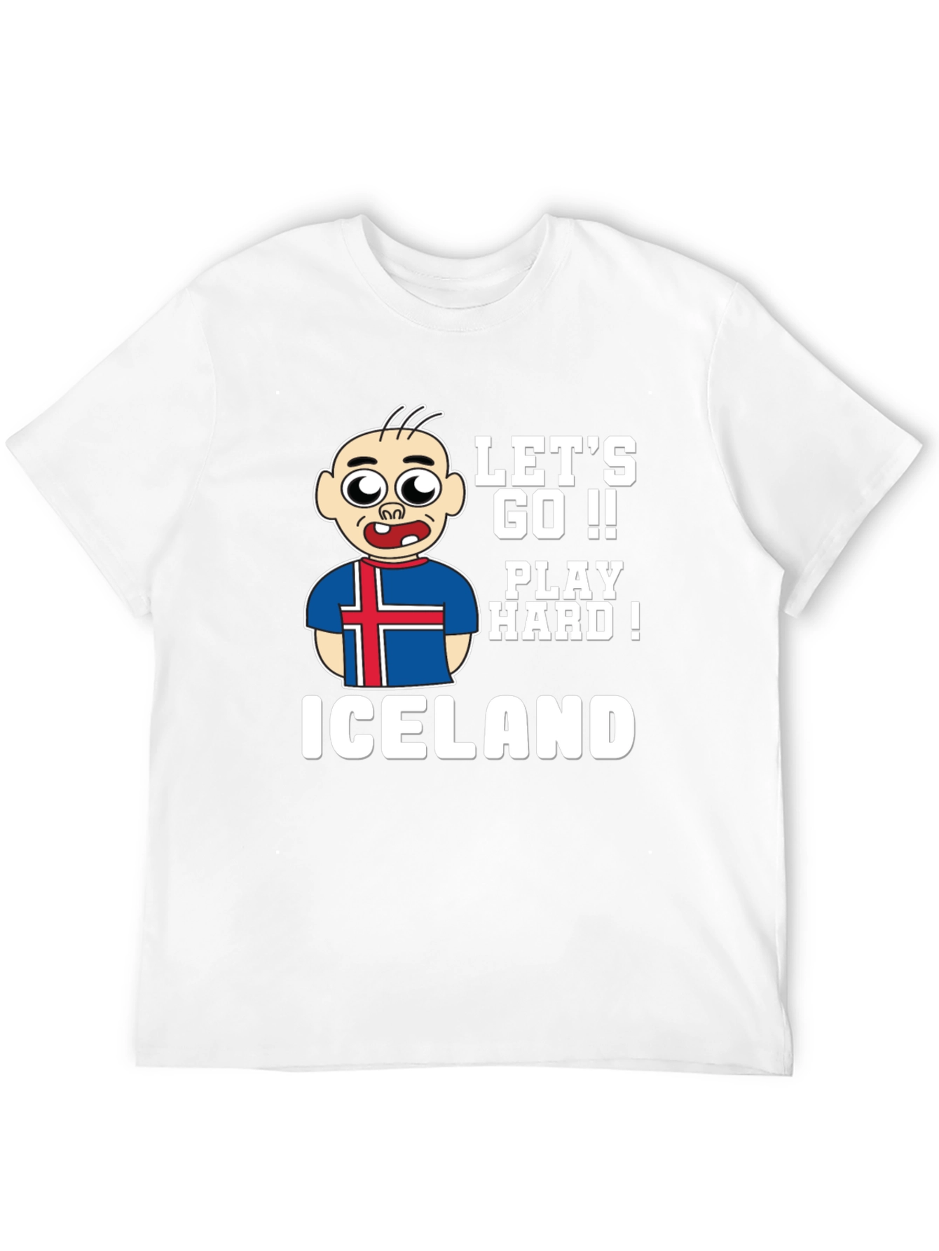 Lets Go Iceland Play Hard! Black Graphic Tee