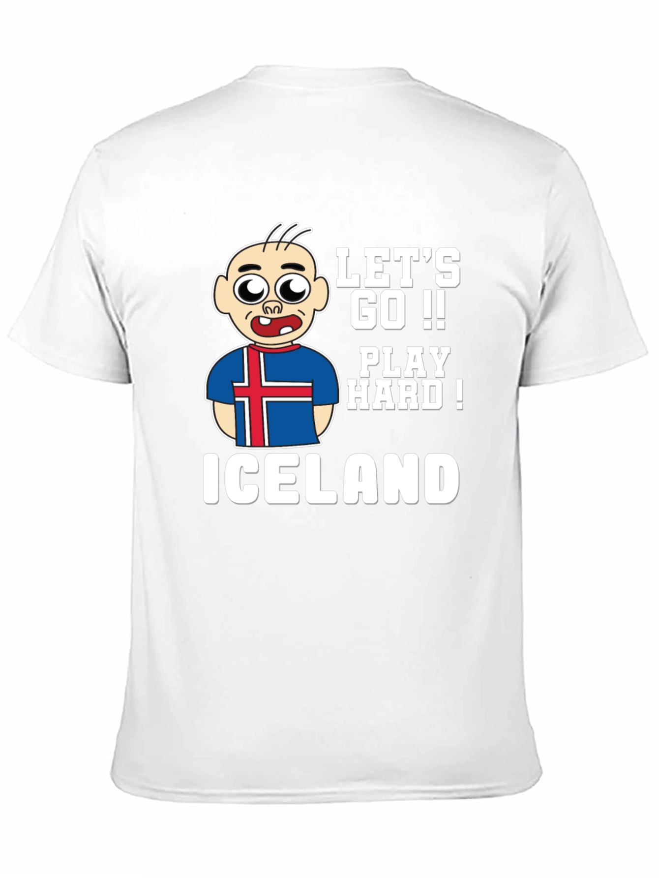 Lets Go Iceland Play Hard! Black Graphic Tee