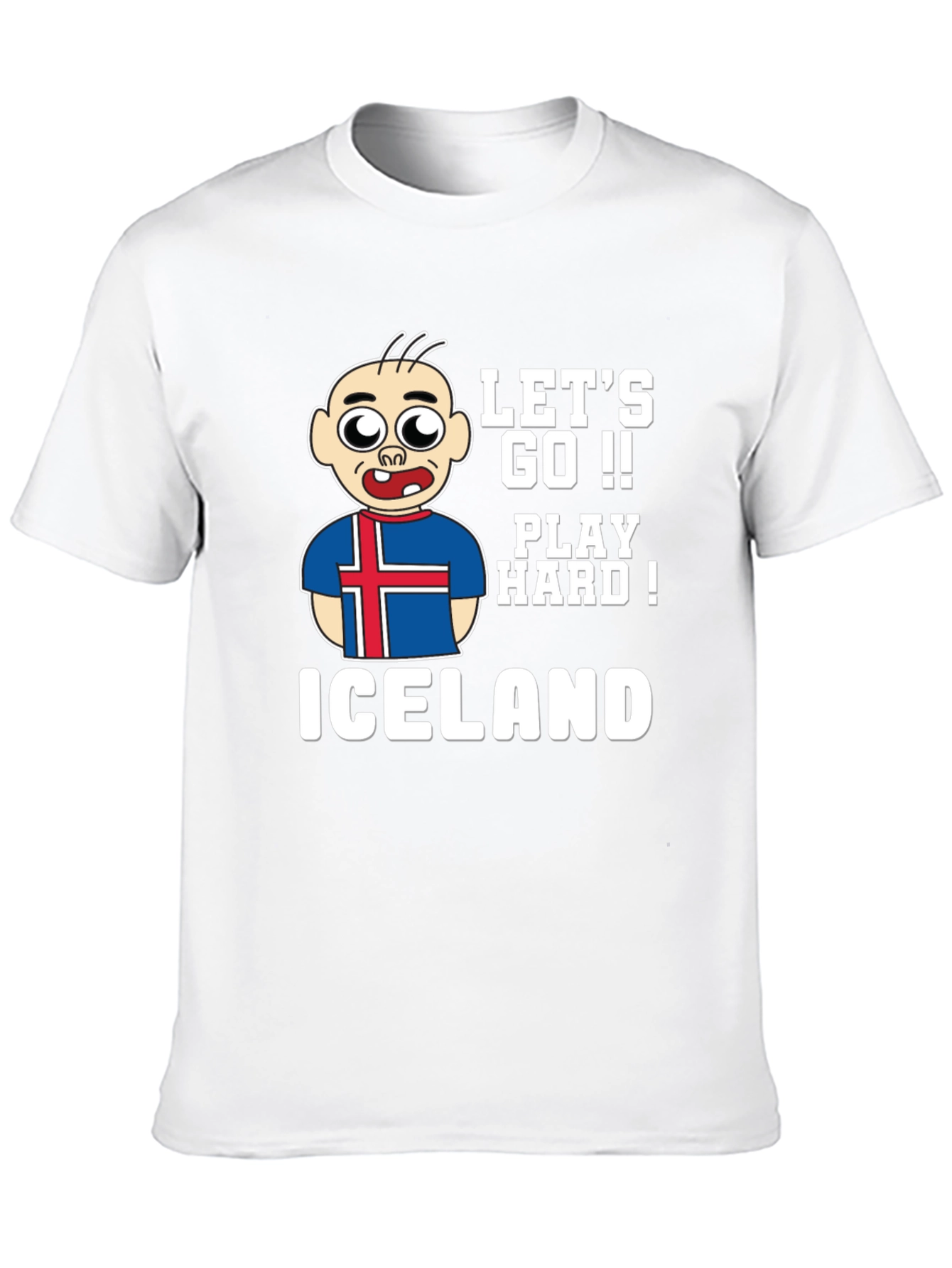 Lets Go Iceland Play Hard! Black Graphic Tee