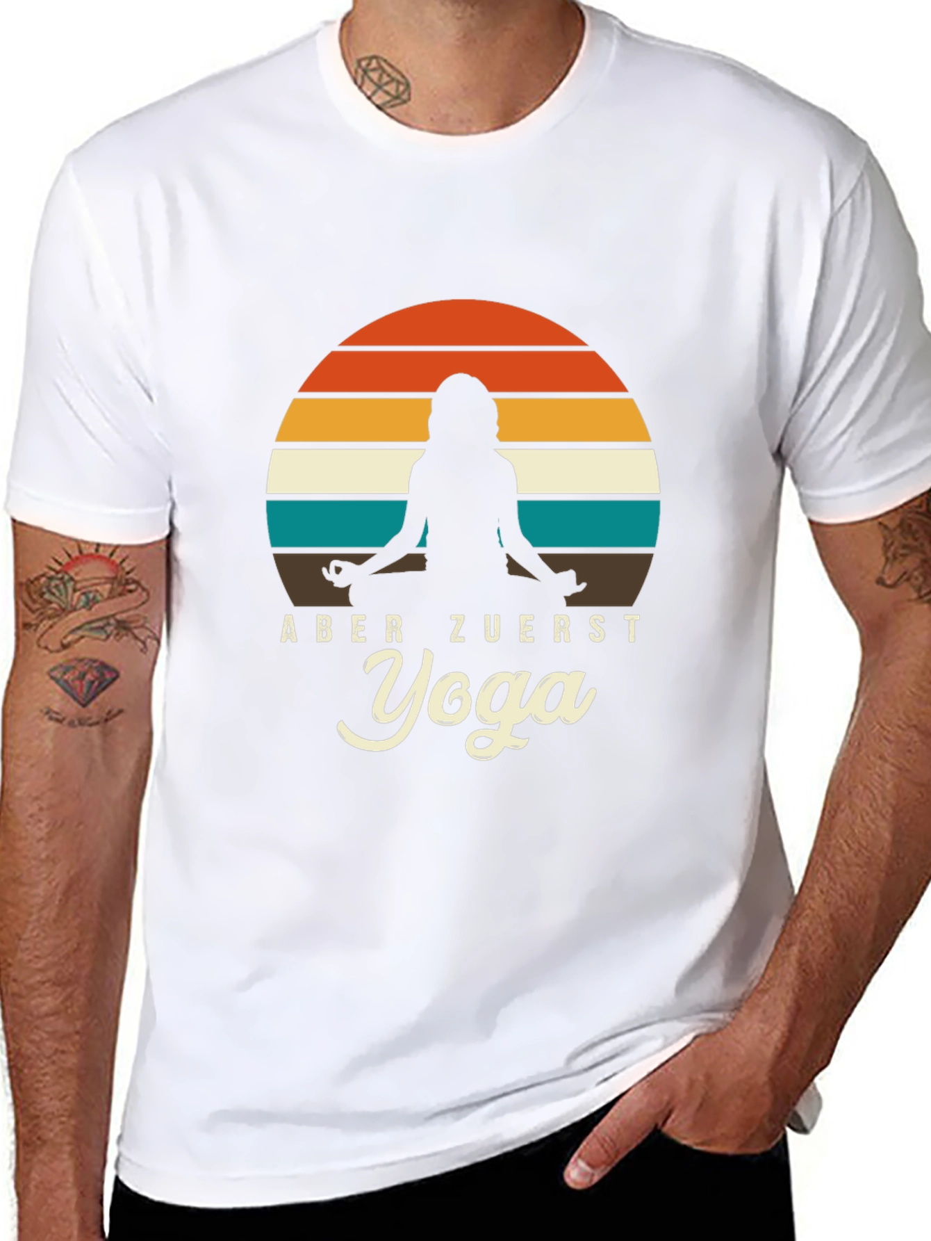 Retro Yoga Silhouette Tee - Aber Zuerst Yoga T-Shirt
