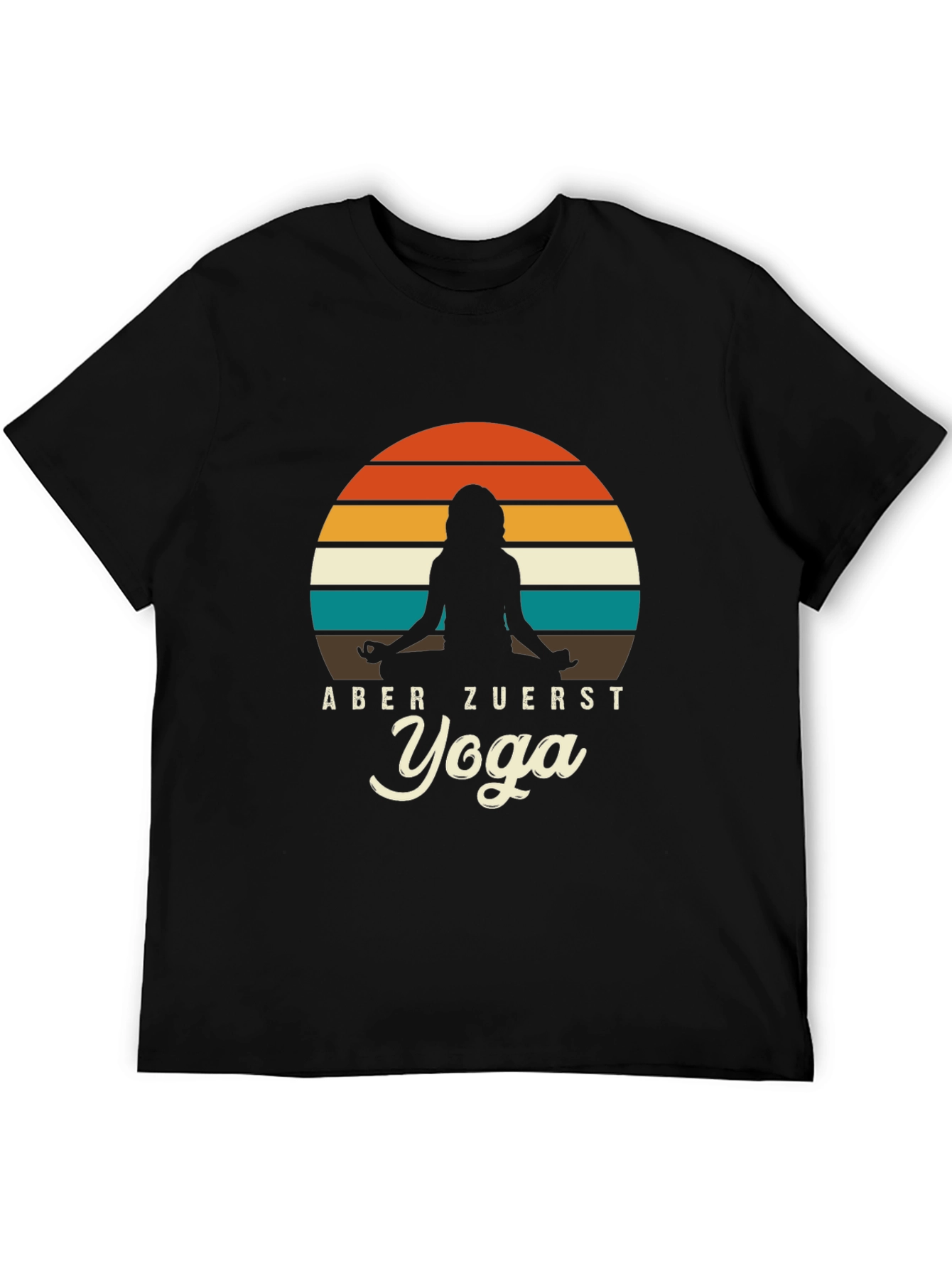 Retro Yoga Silhouette Tee - Aber Zuerst Yoga T-Shirt
