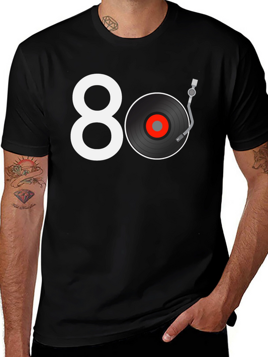 80s Record Player Graphic Tee - Retro Music T-Shirt