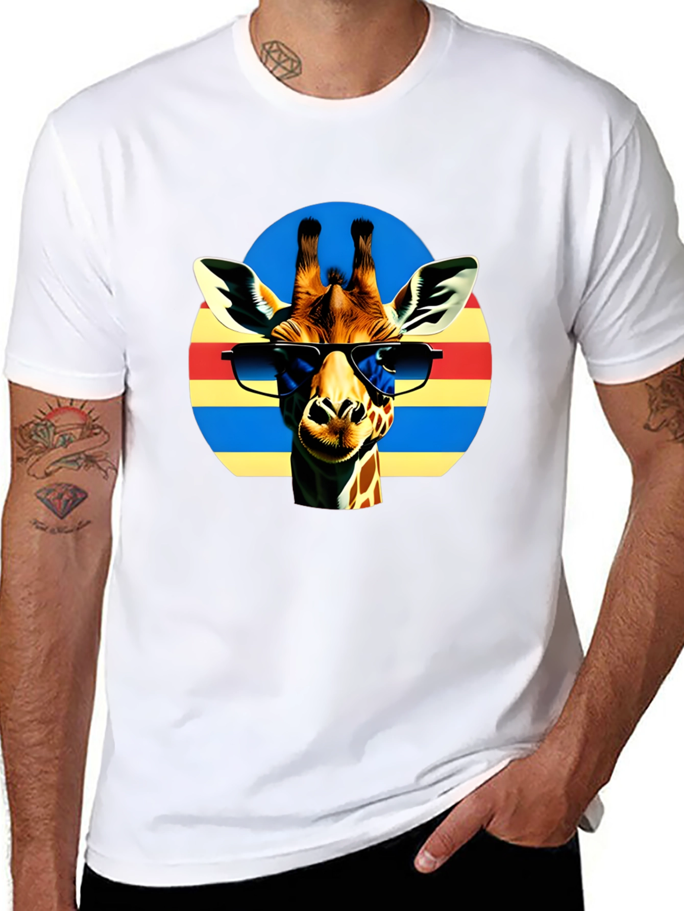 Cool Giraffe Sunglasses Graphic T-Shirt