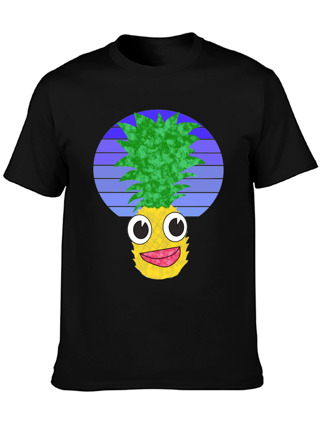 Funny Pineapple Graphic Tee - Black