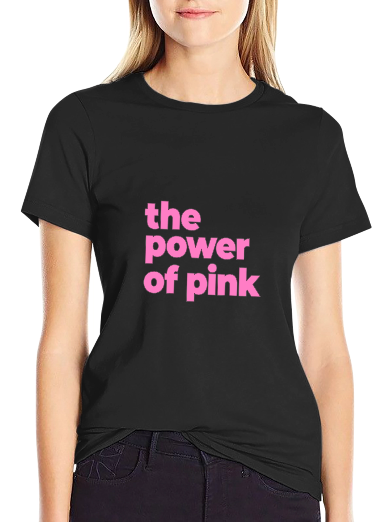 The Power of Pink Graphic Tee - Black
