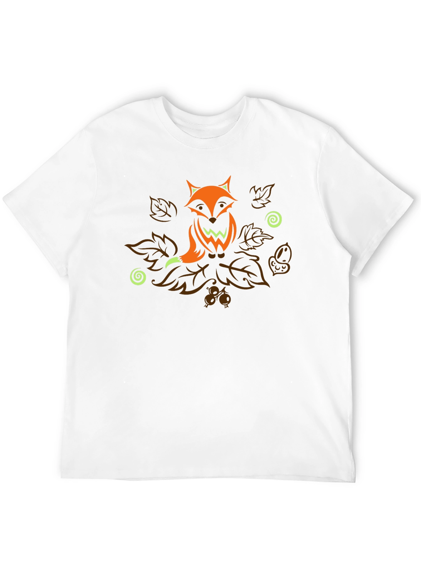 Fox Autumn Leaves T-Shirt - Nature Inspired Graphic Tee