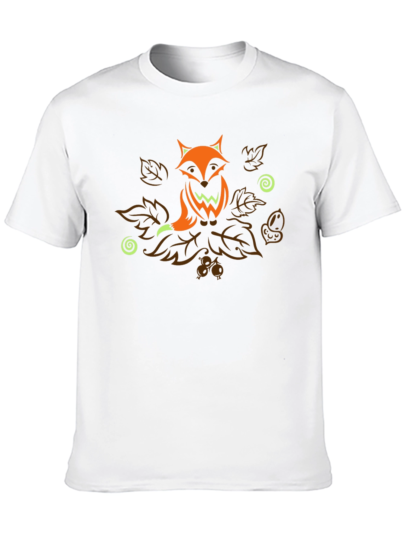 Fox Autumn Leaves T-Shirt - Nature Inspired Graphic Tee