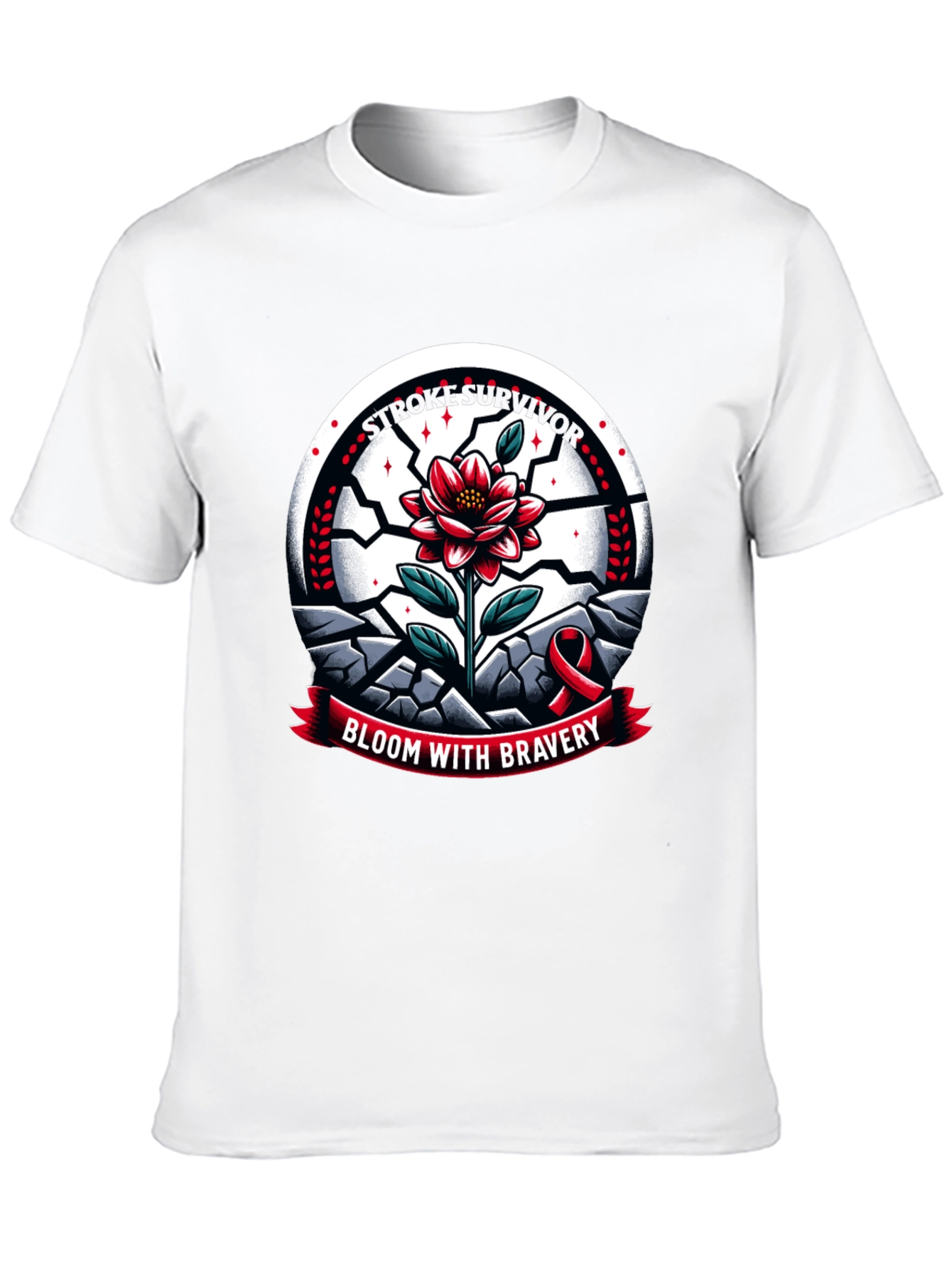 Bloom With Bravery T-Shirt - Stroke Support
