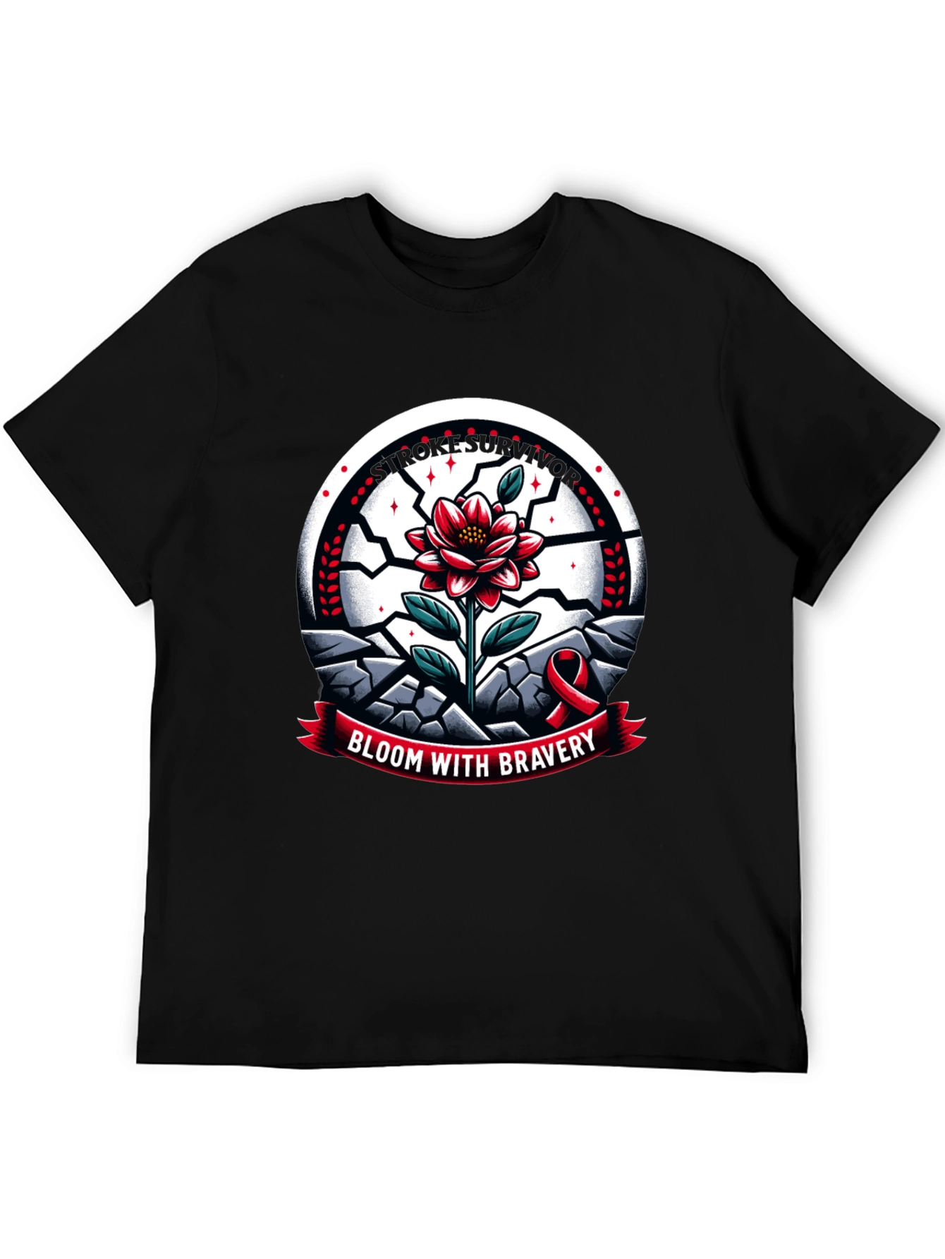 Bloom With Bravery T-Shirt - Stroke Support
