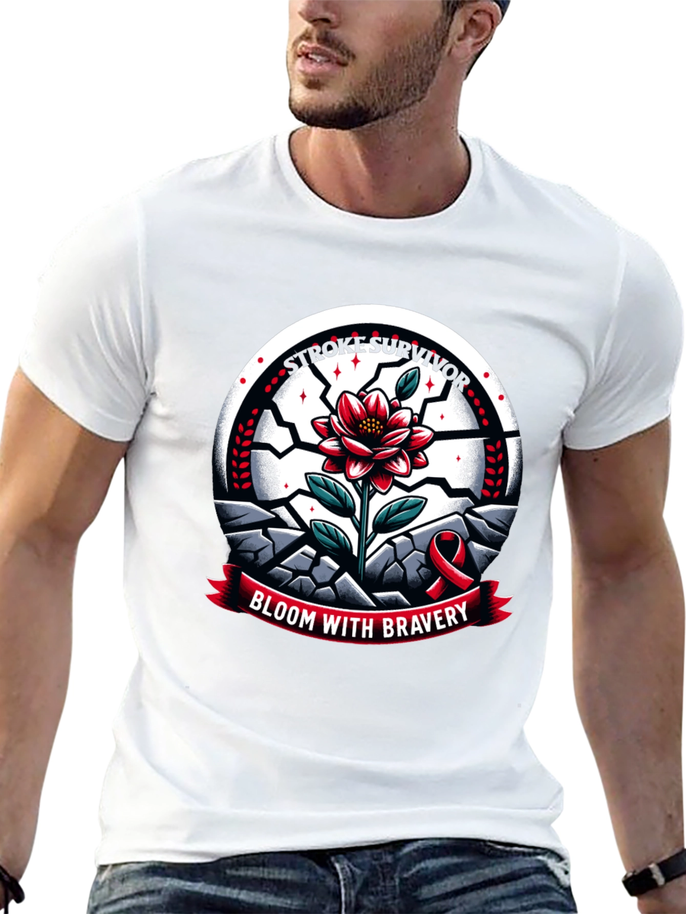 Bloom With Bravery T-Shirt - Stroke Support