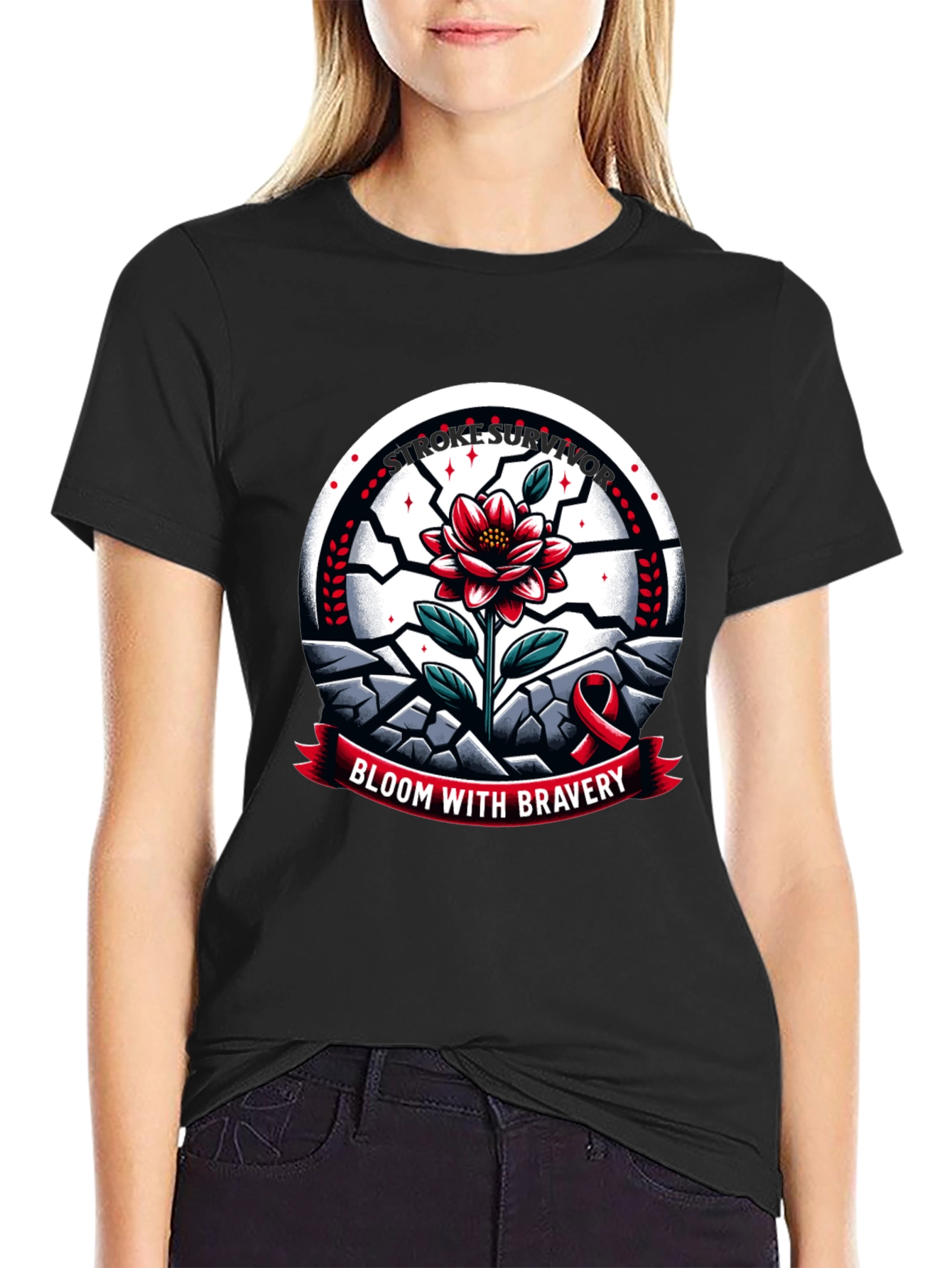 Bloom With Bravery T-Shirt - Stroke Support