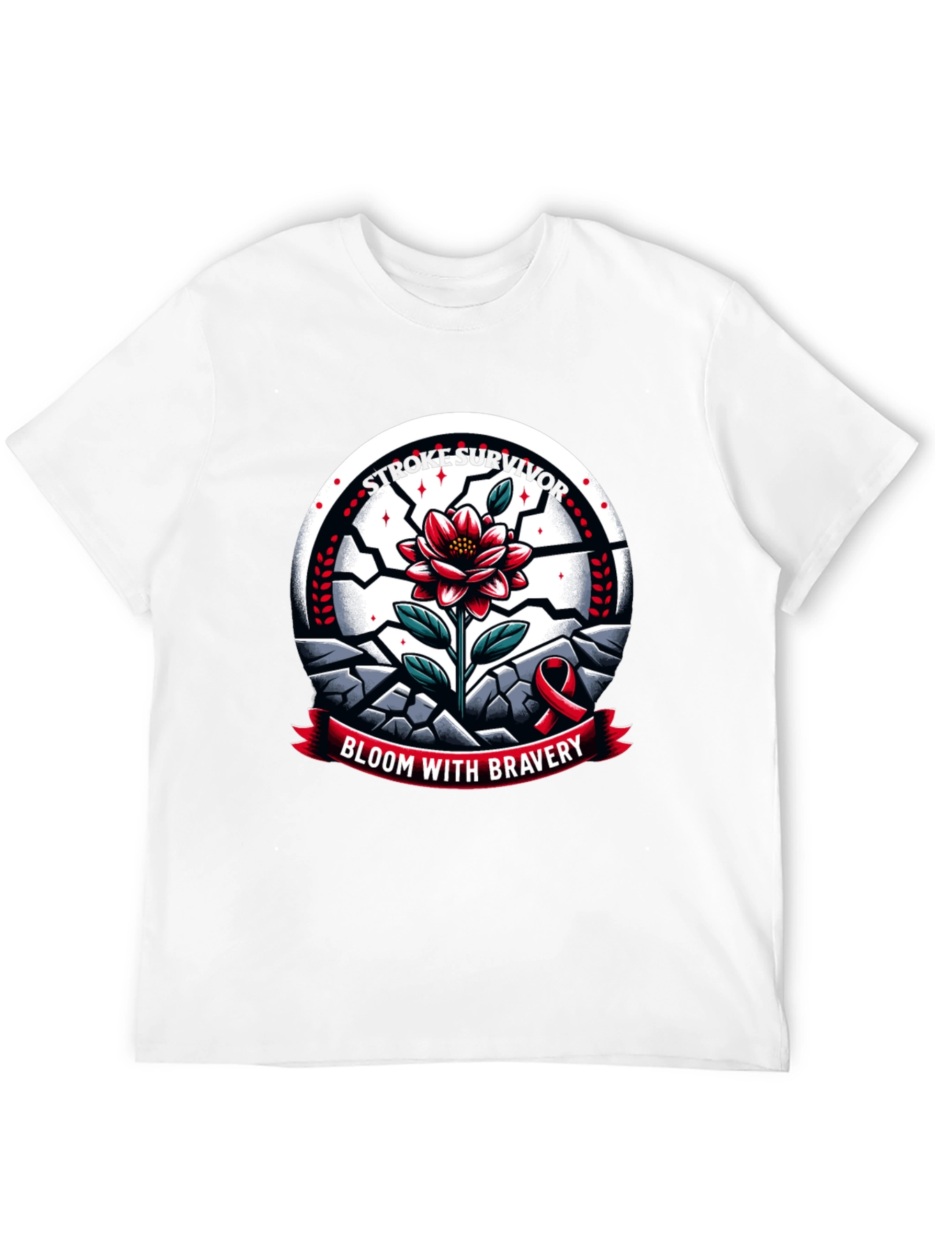 Bloom With Bravery T-Shirt - Stroke Support