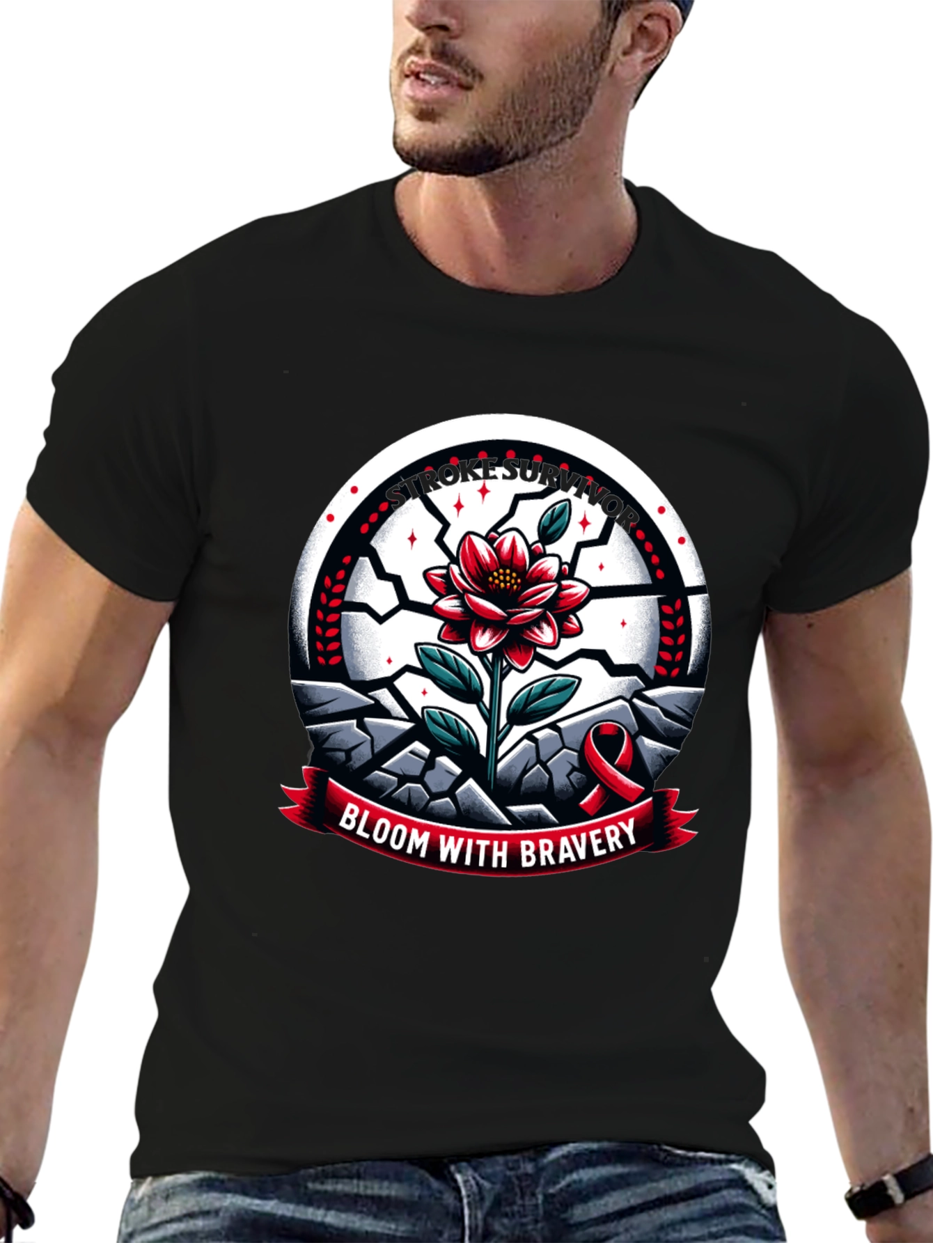 Bloom With Bravery T-Shirt - Stroke Support