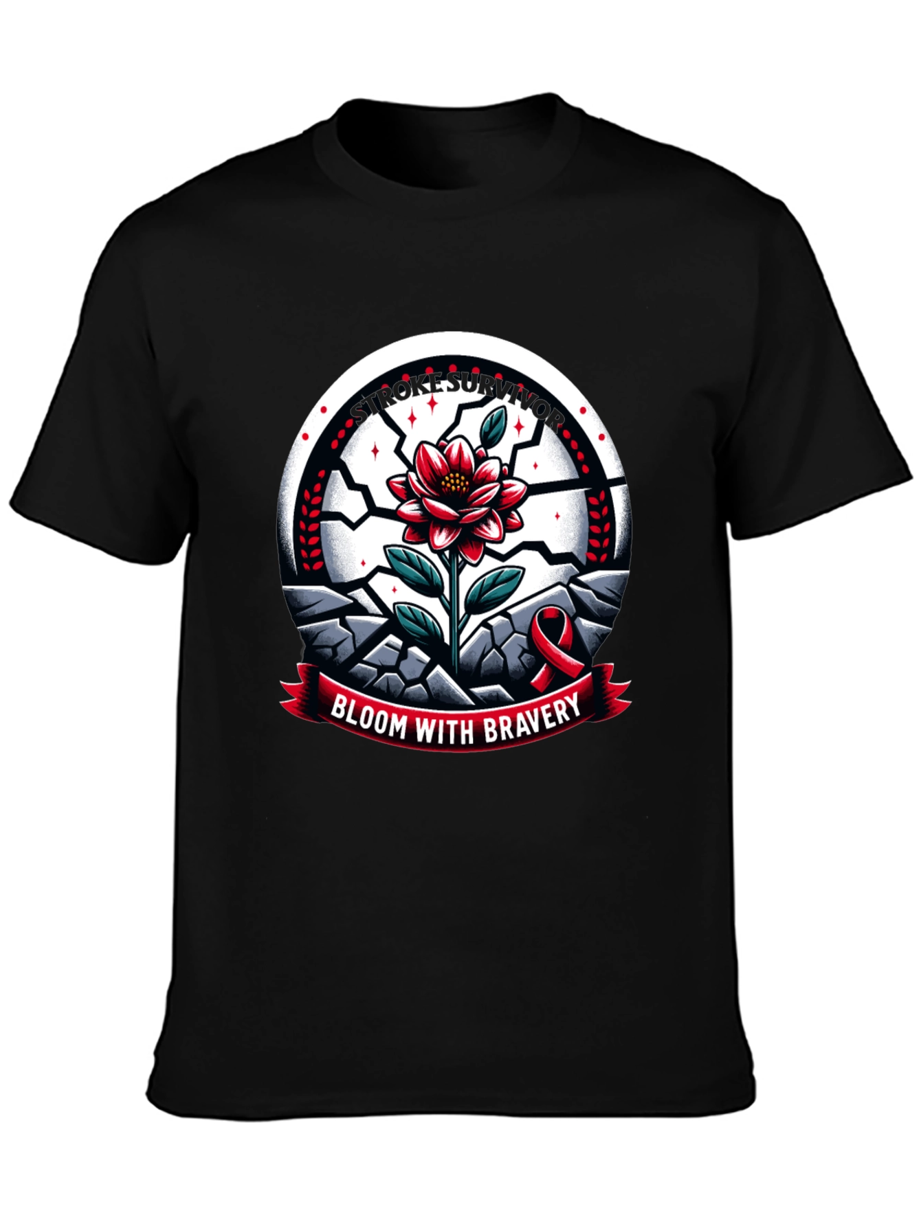 Bloom With Bravery T-Shirt - Stroke Support