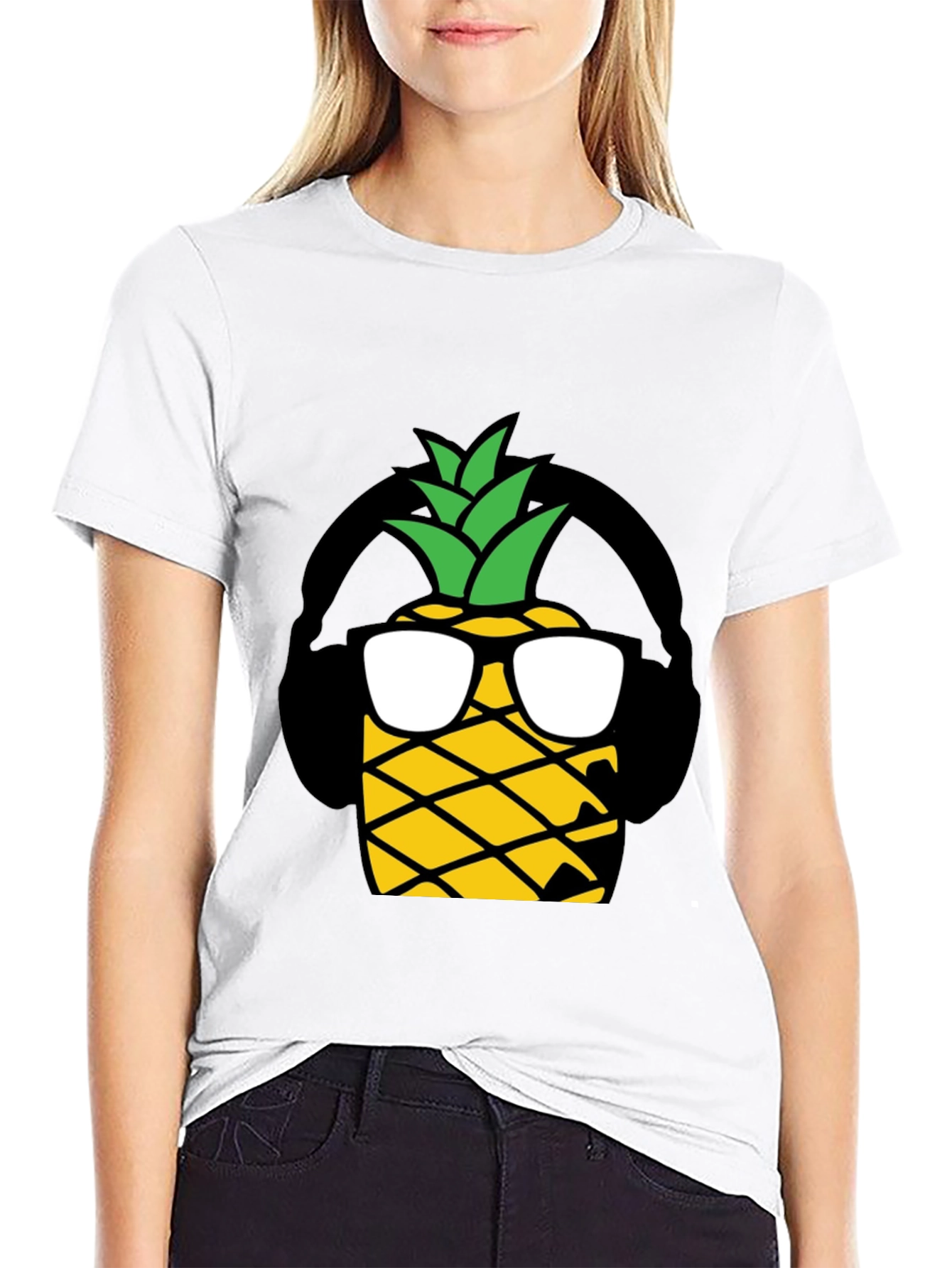 Cool Pineapple Graphic T-Shirt - Black