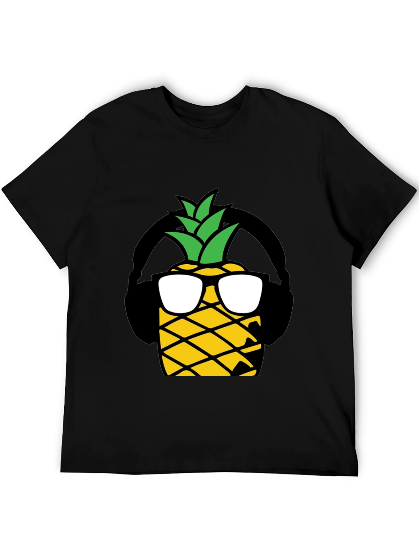 Cool Pineapple Graphic T-Shirt - Black