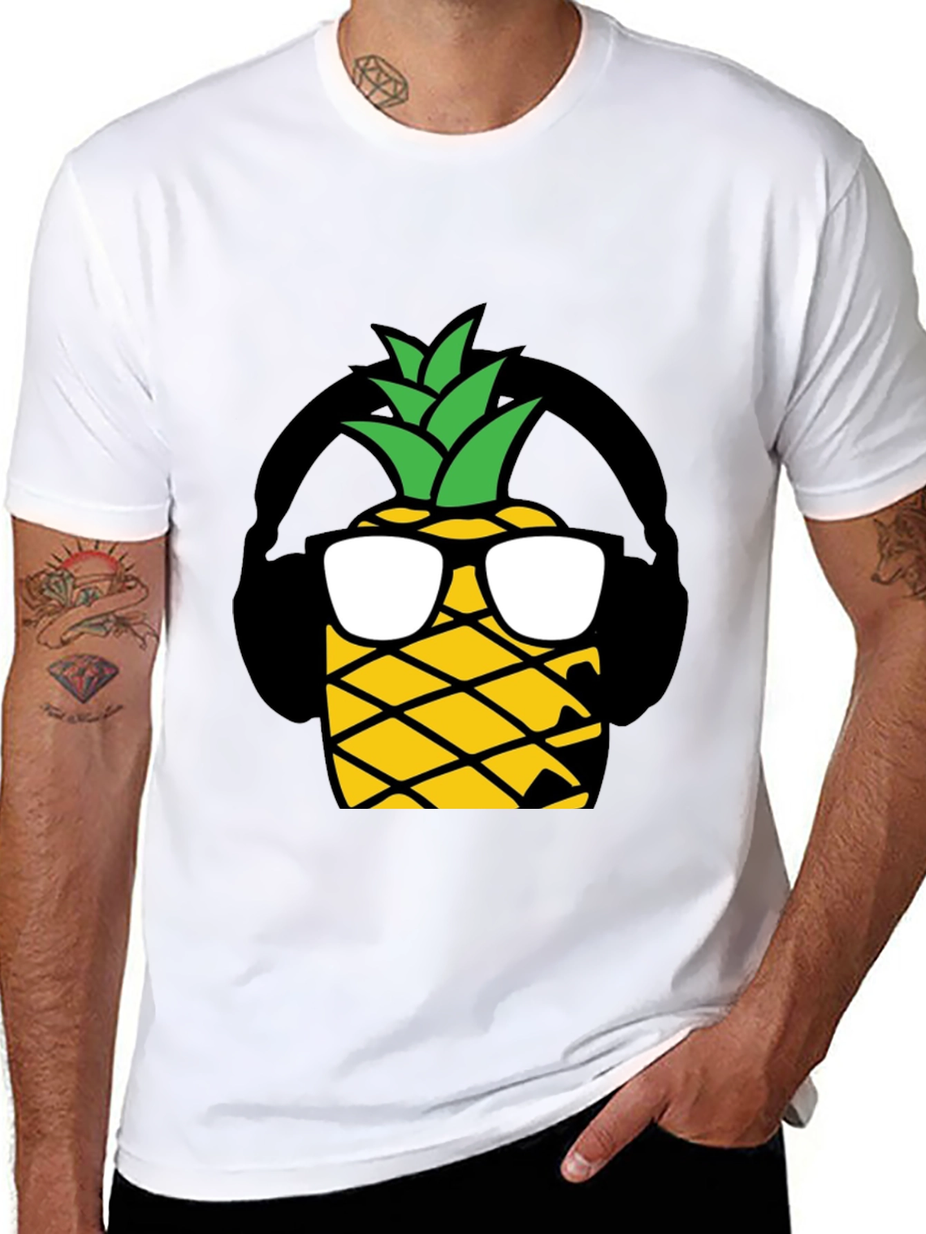 Cool Pineapple Graphic T-Shirt - Black