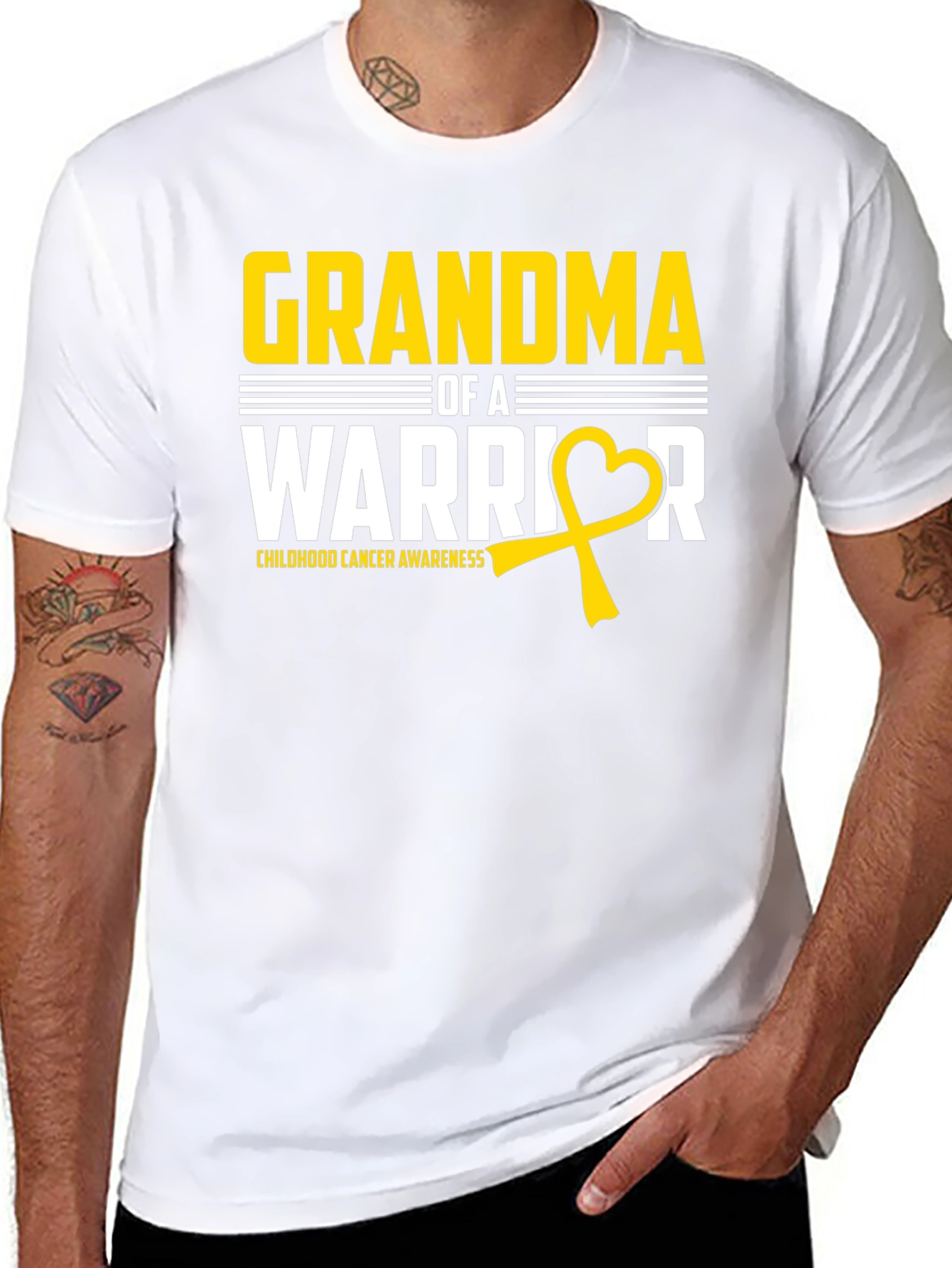 Grandma of a Warrior Childhood Cancer Awareness T-Shirt
