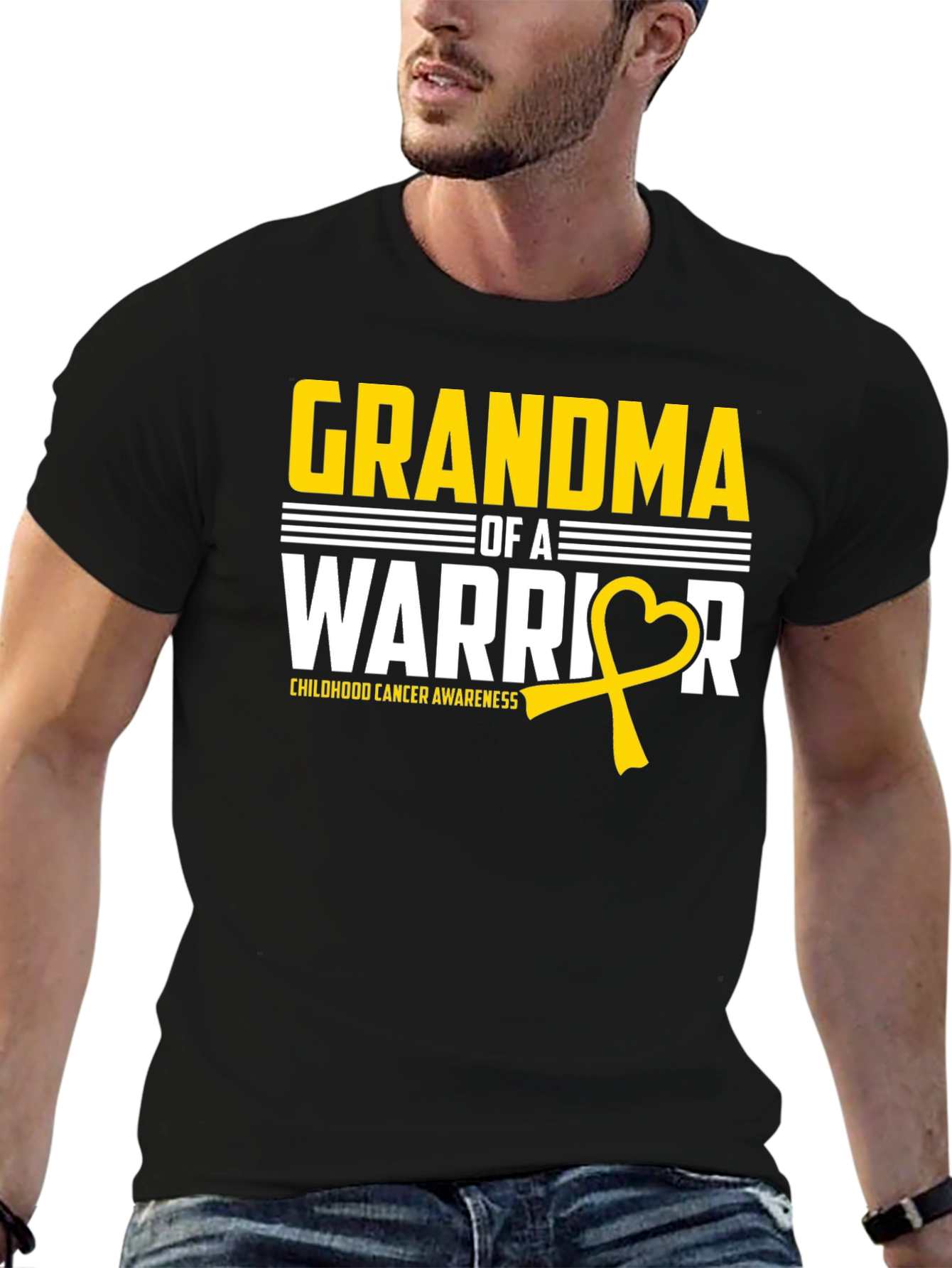 Grandma of a Warrior Childhood Cancer Awareness T-Shirt