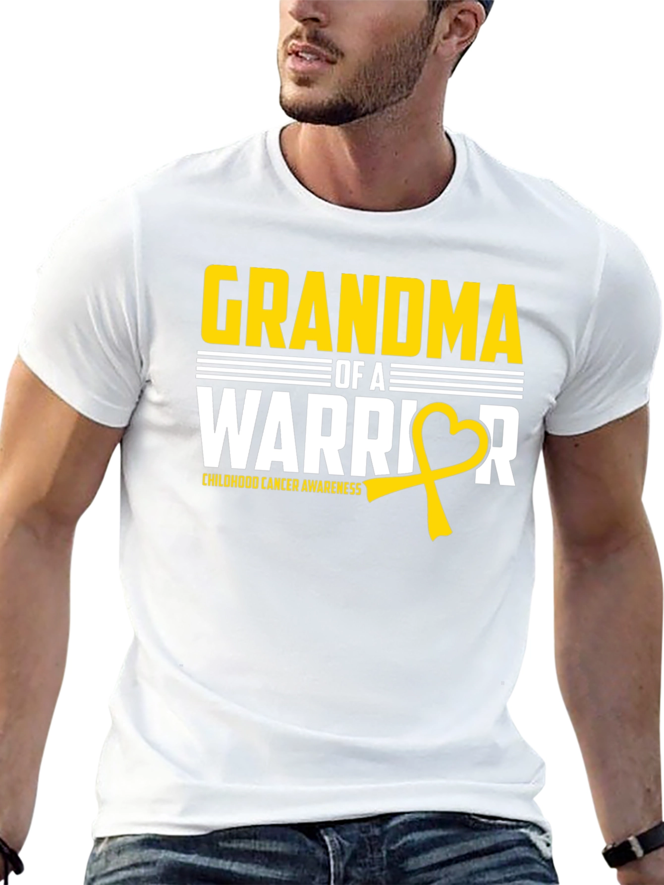 Grandma of a Warrior Childhood Cancer Awareness T-Shirt