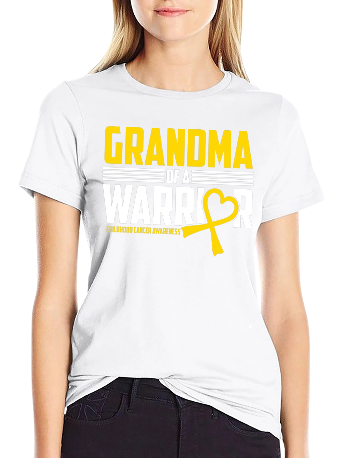 Grandma of a Warrior Childhood Cancer Awareness T-Shirt
