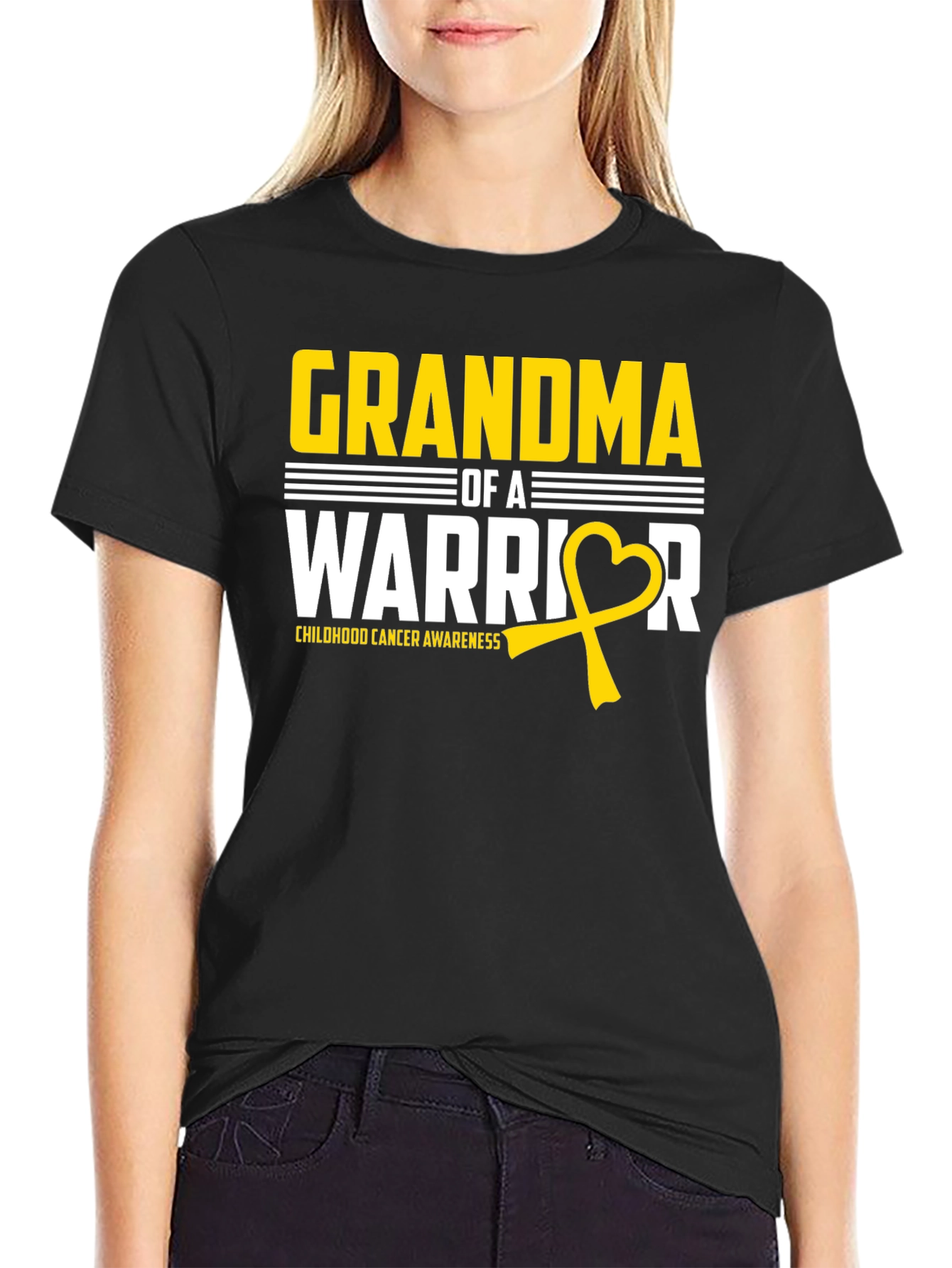 Grandma of a Warrior Childhood Cancer Awareness T-Shirt