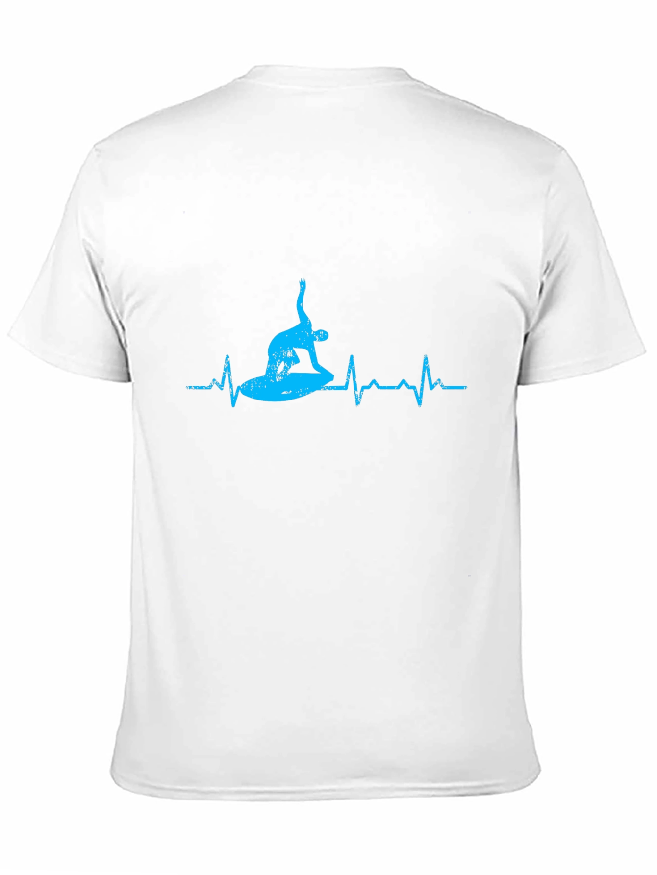 Surfing Heartbeat Graphic Tee - Black Cotton T-Shirt