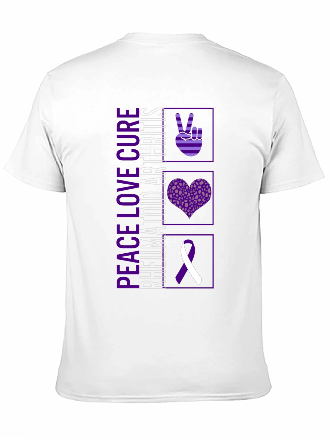 Peace Love Cure Rheumatoid Arthritis Awareness T-Shirt