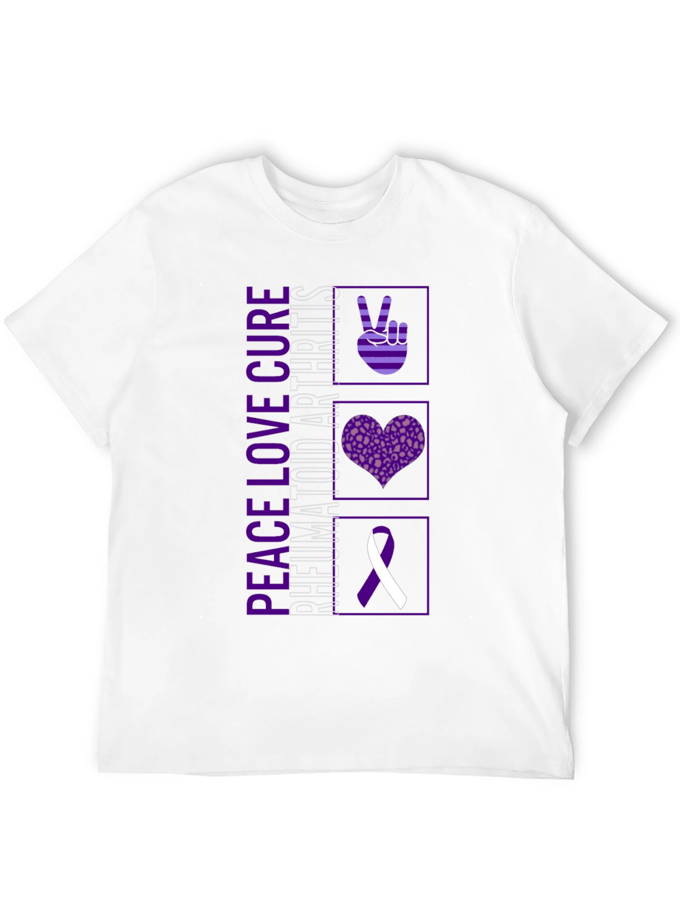 Peace Love Cure Rheumatoid Arthritis Awareness T-Shirt