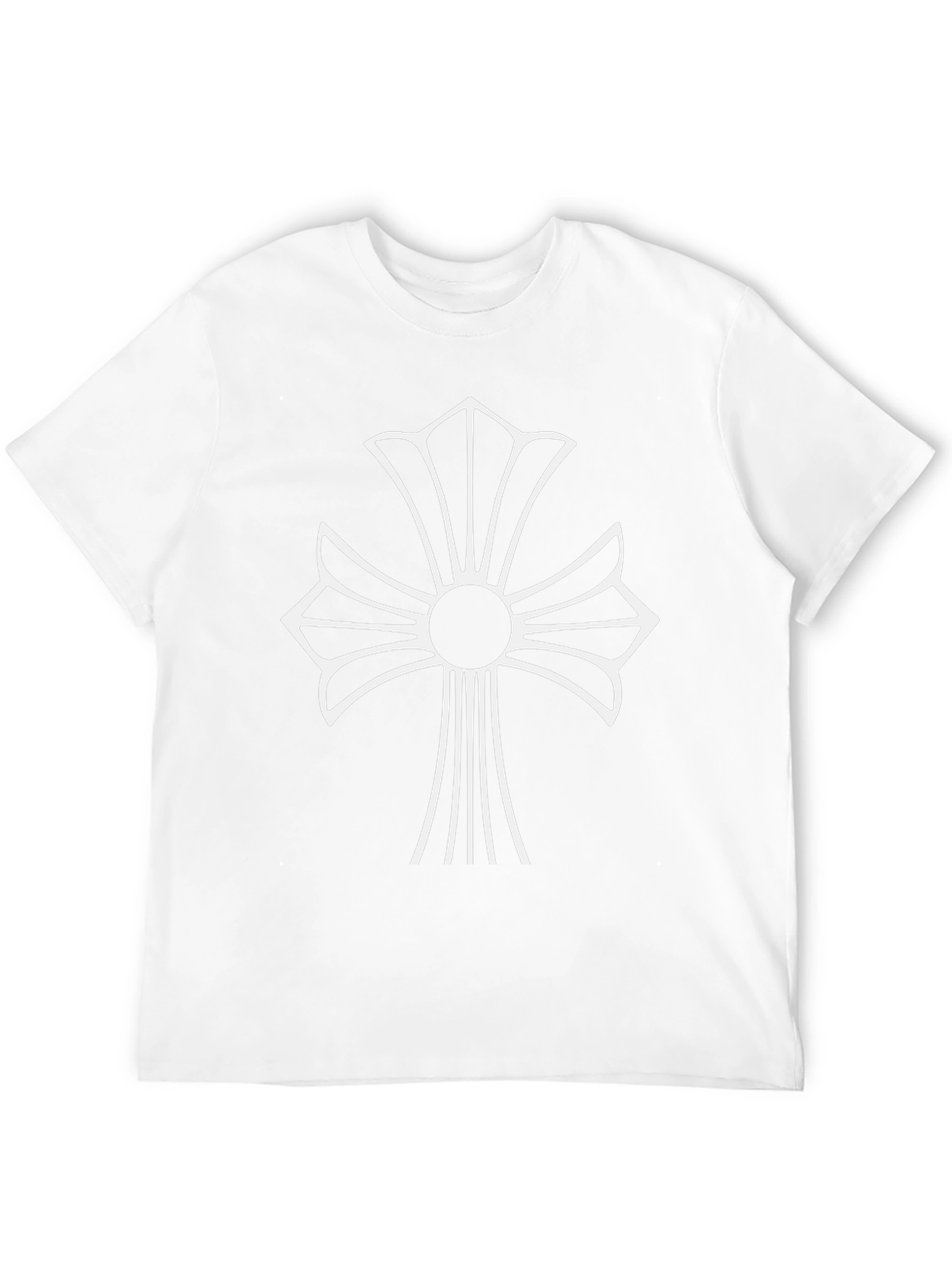Black T-Shirt with White Cross Graphic