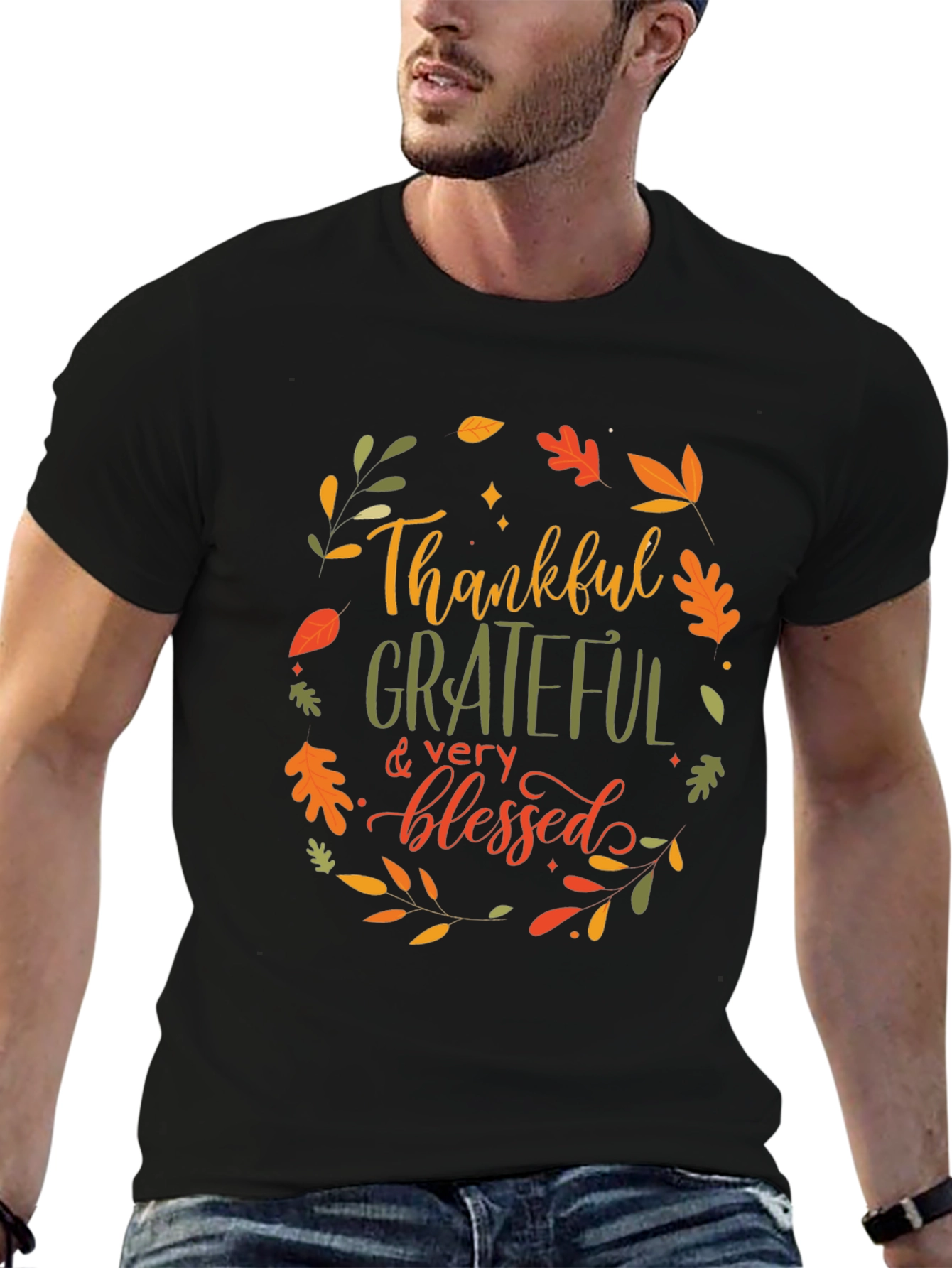 Thankful Grateful Blessed Graphic T-Shirt