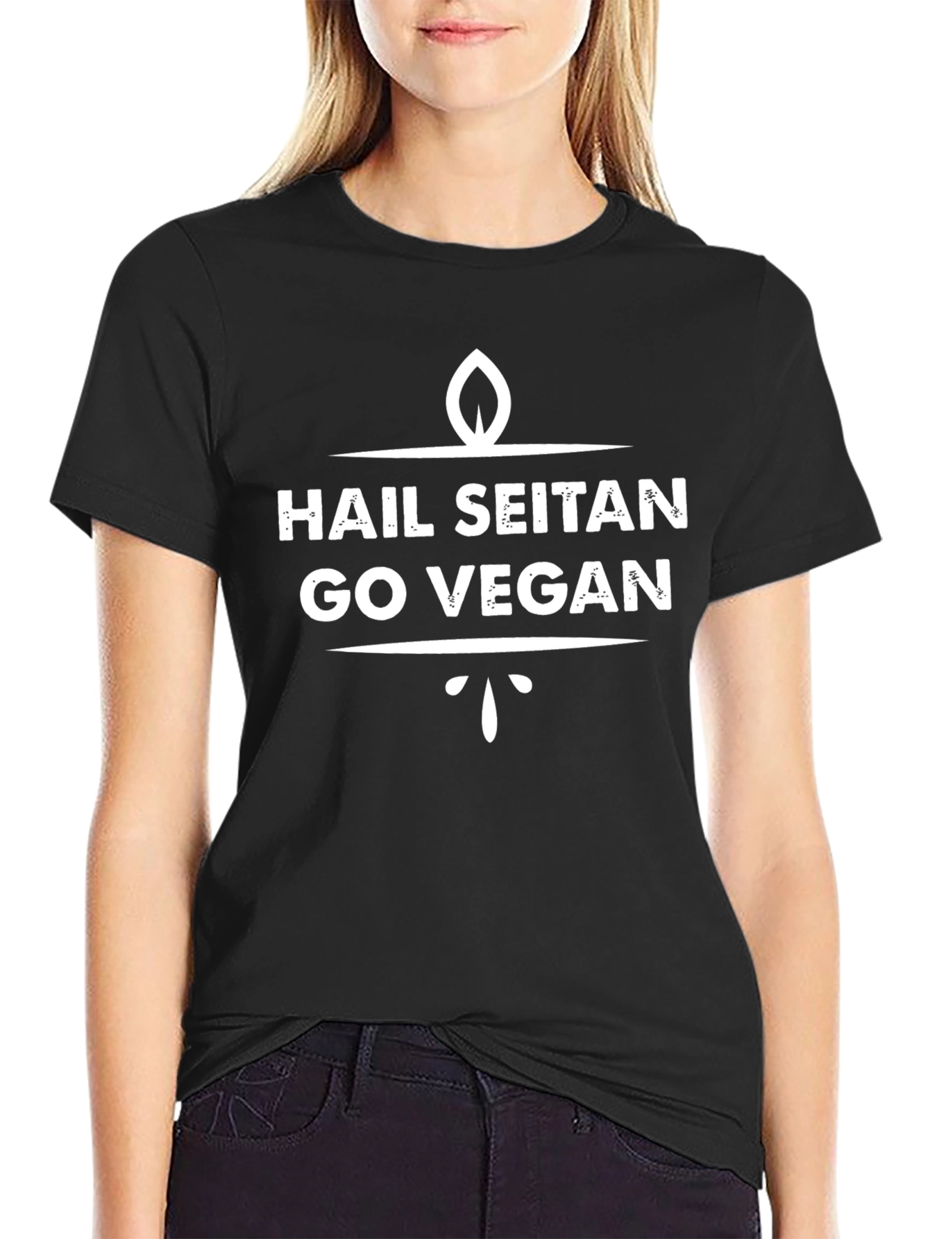Hail Seitan Go Vegan Graphic Tee