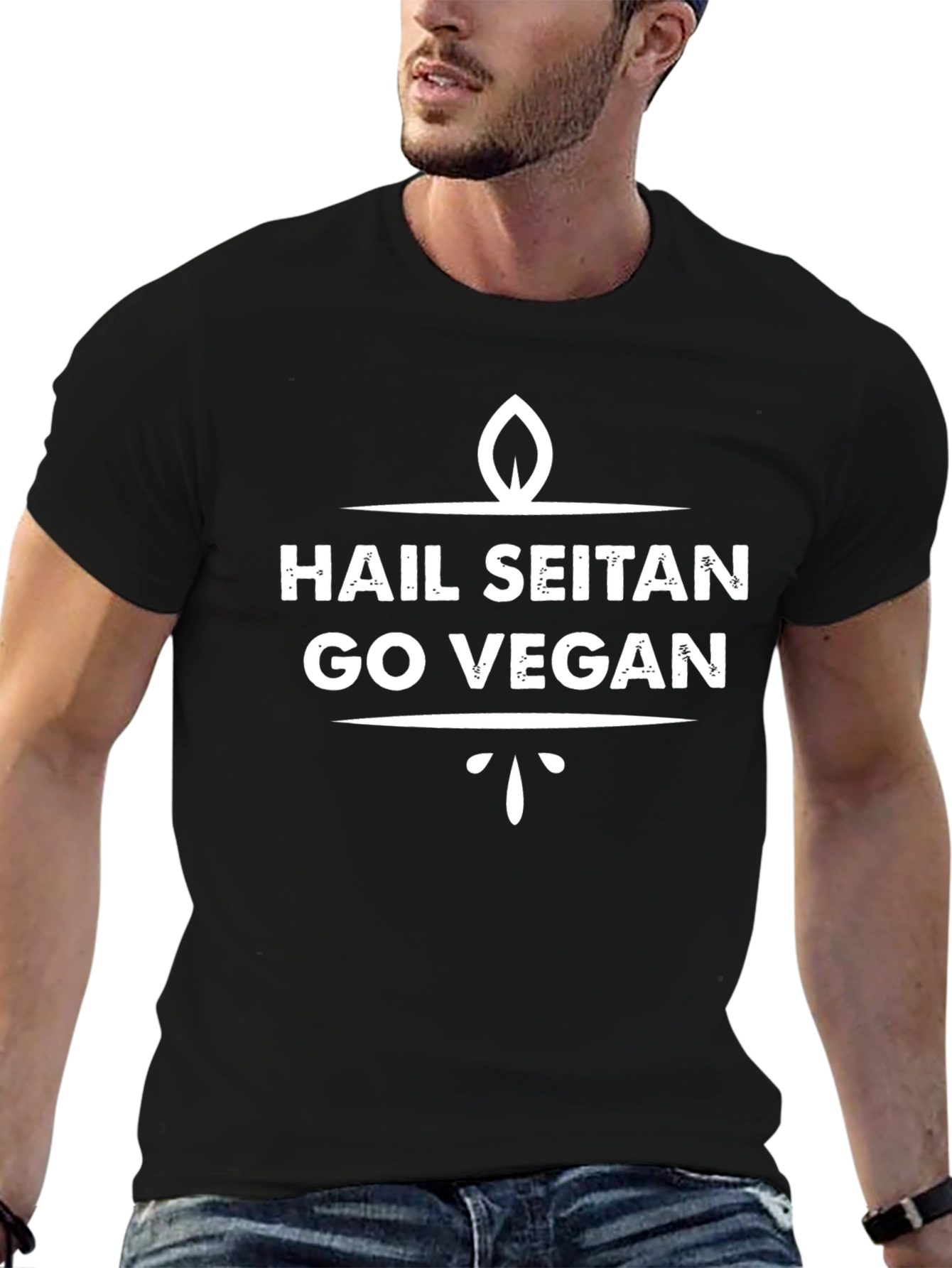Hail Seitan Go Vegan Graphic Tee
