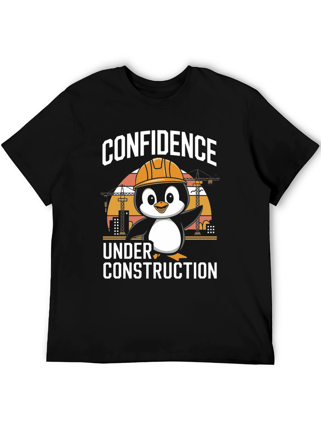 Confidence Under Construction Penguin T-Shirt