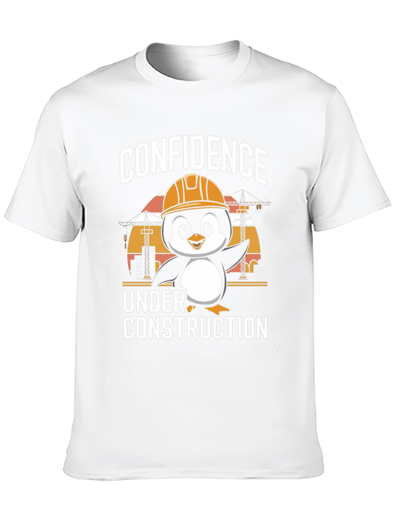 Confidence Under Construction Penguin T-Shirt